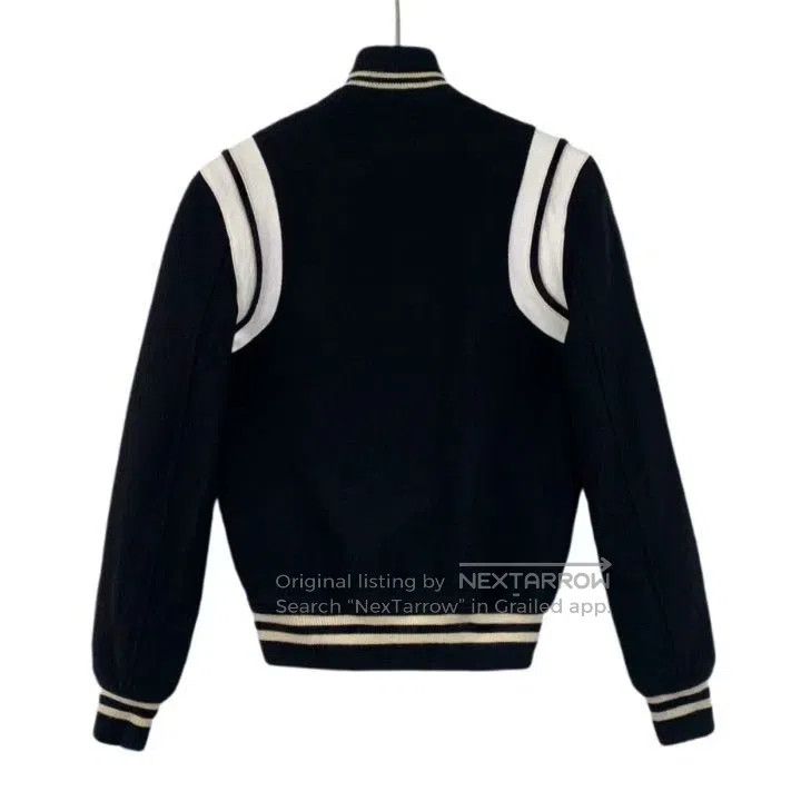 Saint Laurent Paris Saint Laurent Black Striped Baseball Jacket. Size US M / EU 48-50 / 2 - 2 Thumbnail
