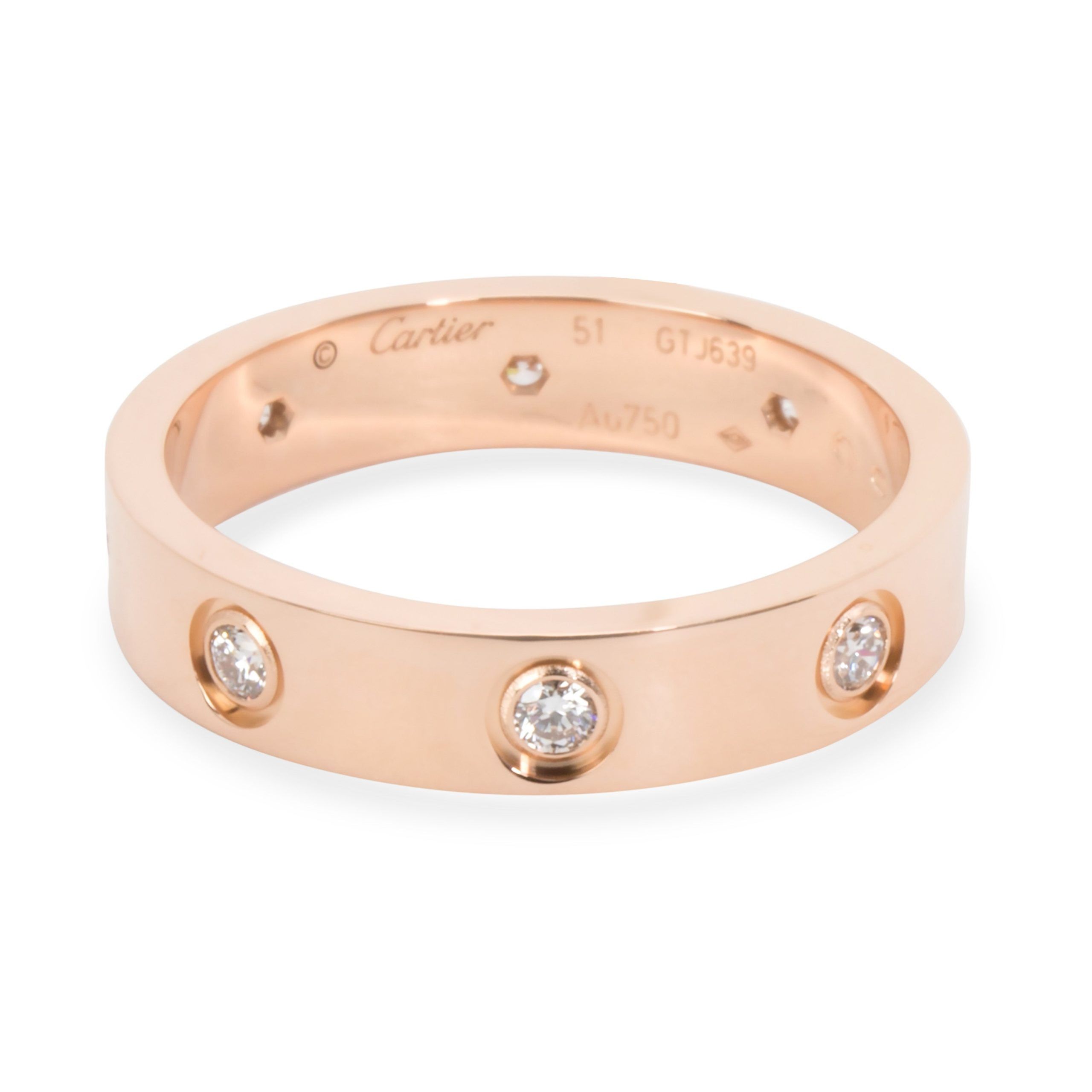 Cartier Love Diamond Band in 18K Rose Gold (0.19 CTW)