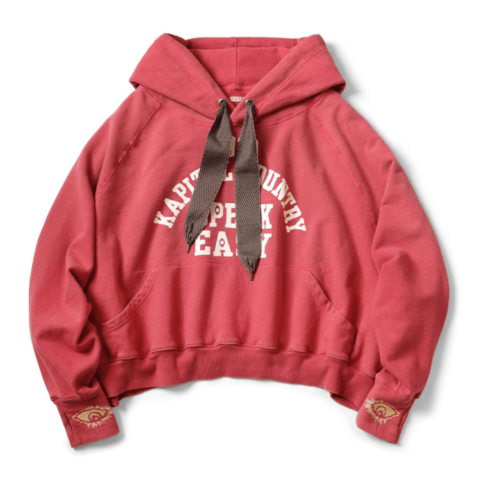 Kapital Lined Devil Hooded Hoodie (SPEAKEASY College pt) Red Size US L / EU 52-54 / 3 - 1 Thumbnail