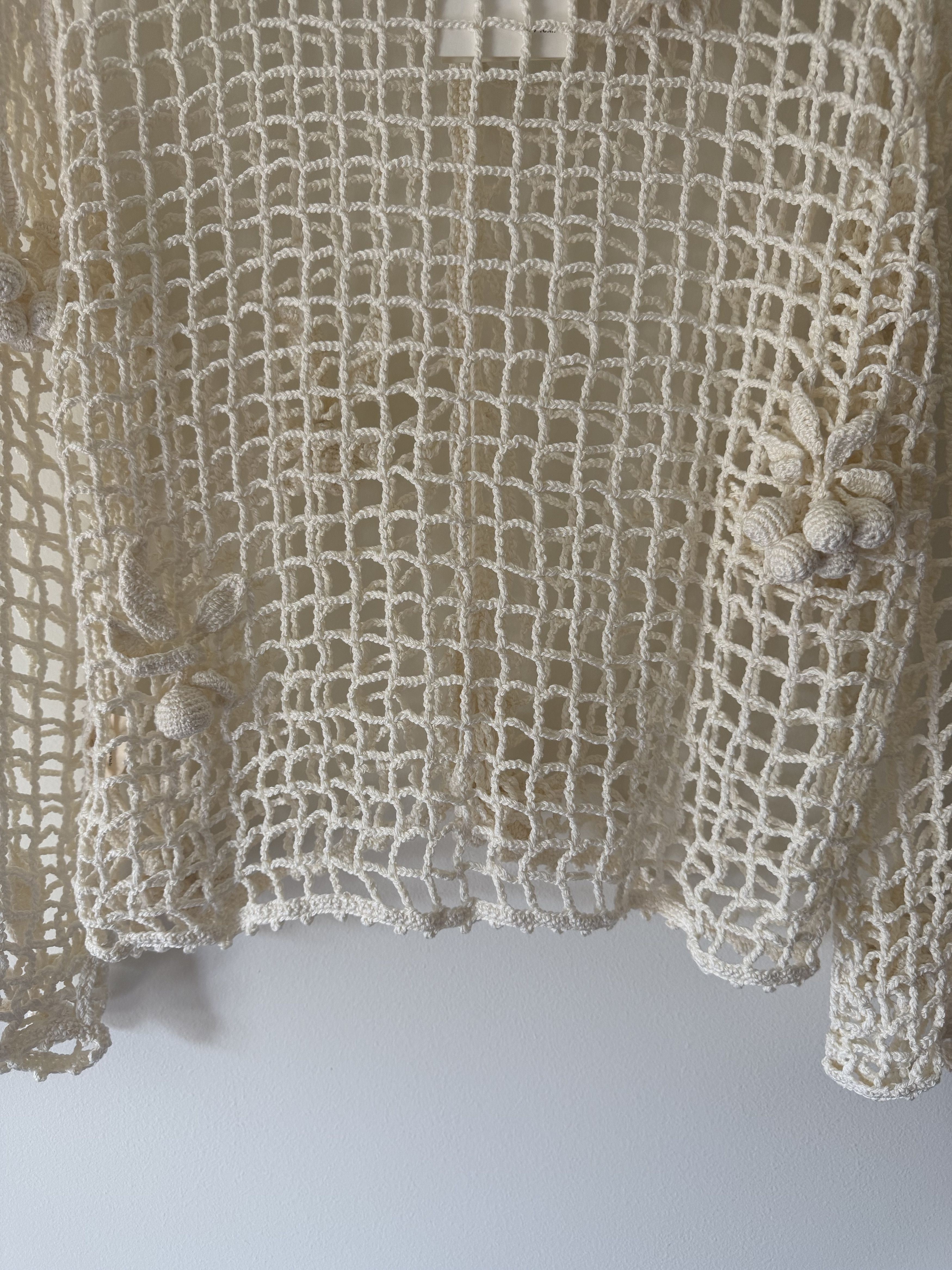 Bode Bode Berry Crochet Overshirt in White Size US S / EU 44-46 / 1 - 7 Thumbnail
