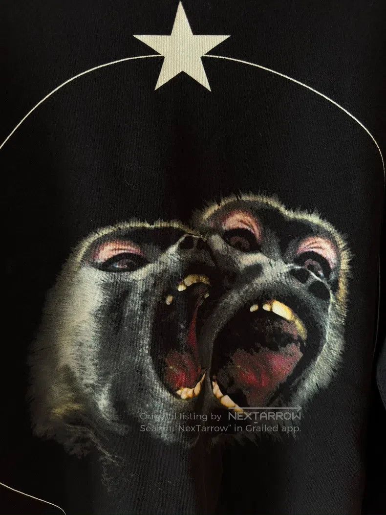 Givenchy Givenchy Classic Black Five-Star Monkey Hoodie Size M Loos Size US M / EU 48-50 / 2 - 2 Thumbnail