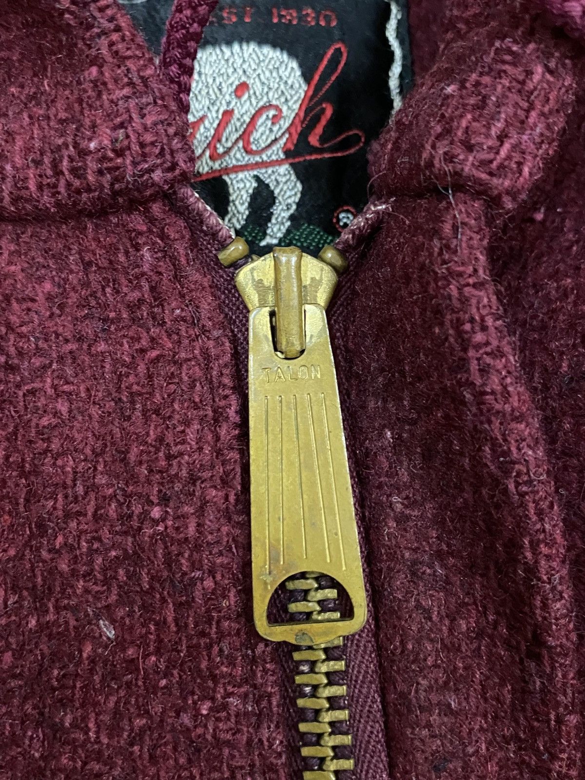 Woolrich Woolen Mills Vtg Woolrich Wool Hoodie Jacket | Talon Zipper | Burgundy Size US L / EU 52-54 / 3 - 11 Thumbnail