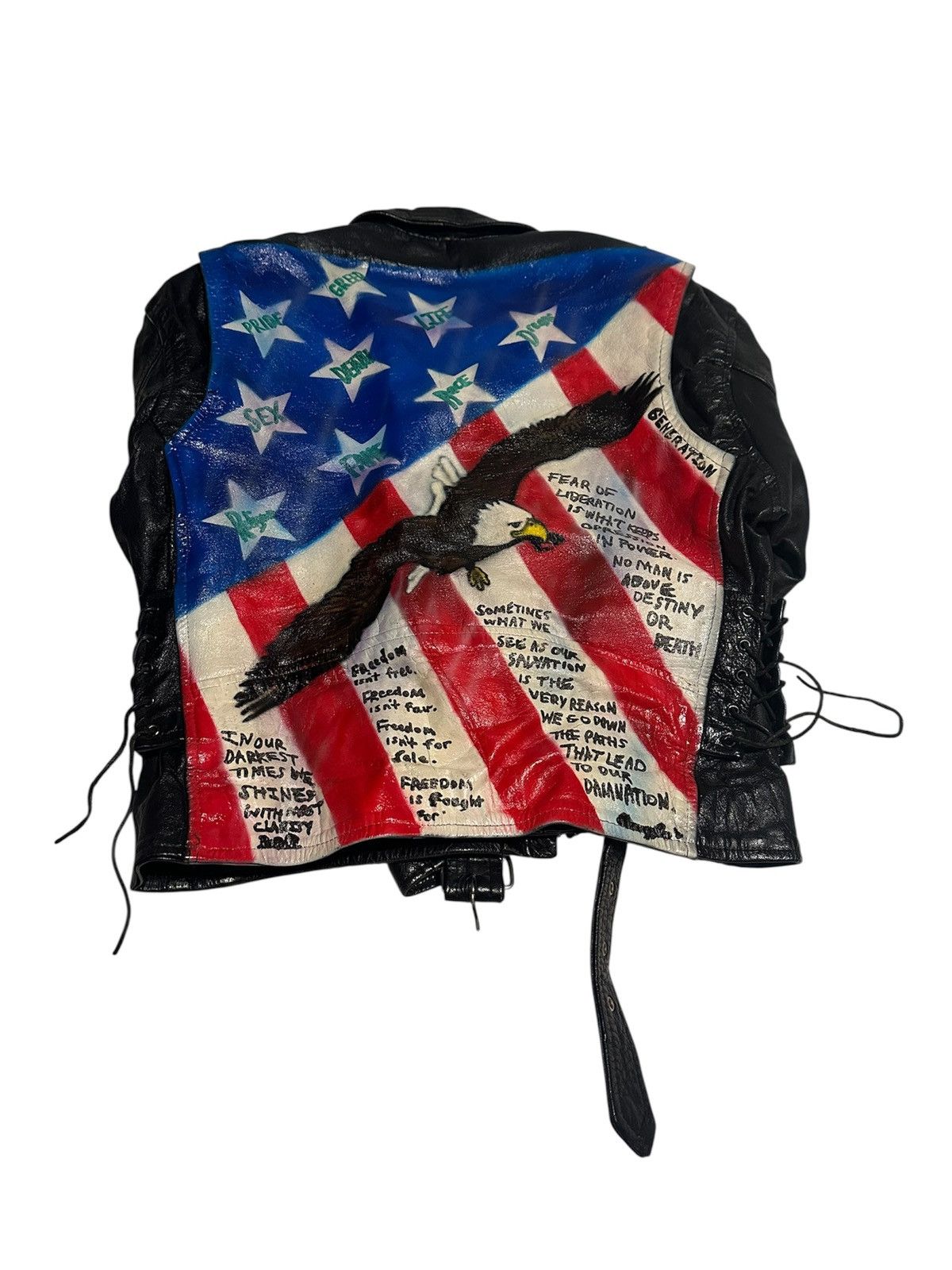 American flag biker jacket