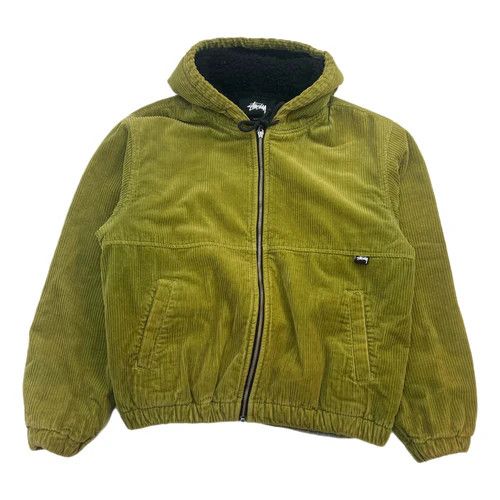 image of Stussy Wide Wale Corduroy Work Jacket Olive in Green, Men's (Size Large)