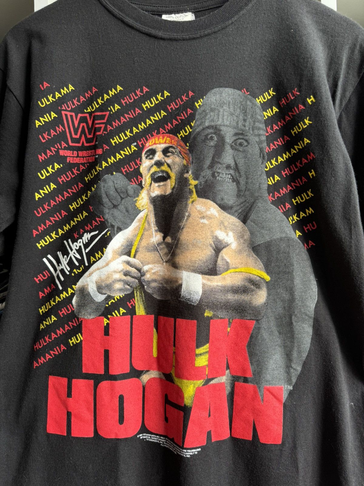 Vintage × WWE × WWF Vintage 1991 Hulk Hogan WWF Licensed Graphic Tee T Shirt Size US M / EU 48-50 / 2 - 5 Thumbnail