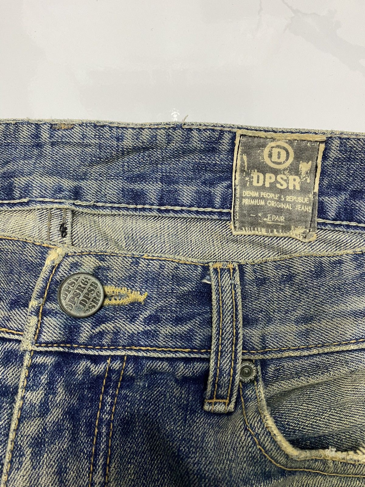 Prps VINTAGE DPSR JAPAN BRAND DISTRESSED DENIM JEANS CROPPED Size US 34 / EU 50 - 7 Thumbnail