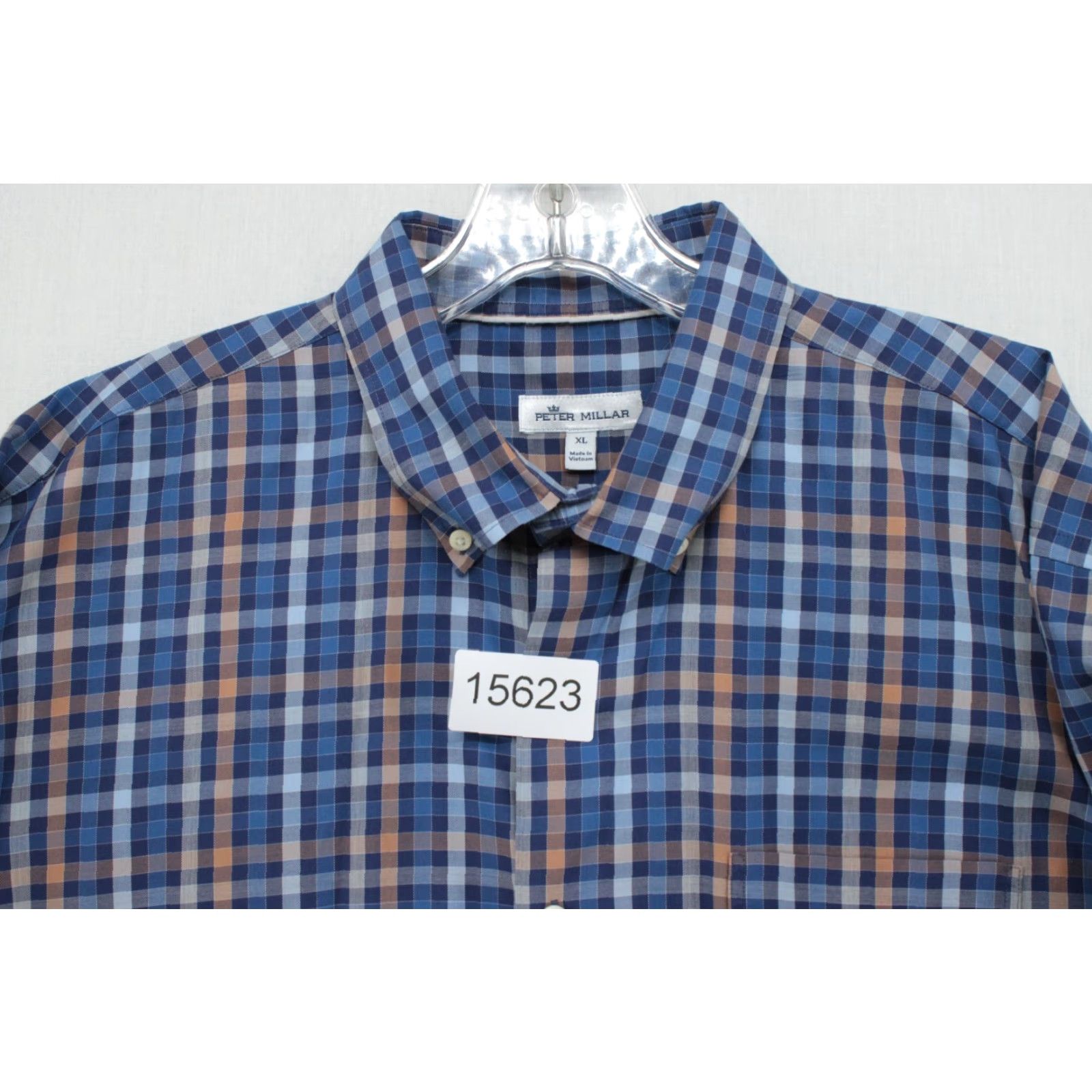Peter Millar VINTAGE Peter Millar Shirt Men's XL Blue Check Stretch Button Down Preppy Golfer Modern Size US XL / EU 56 / 4 - 8 Thumbnail