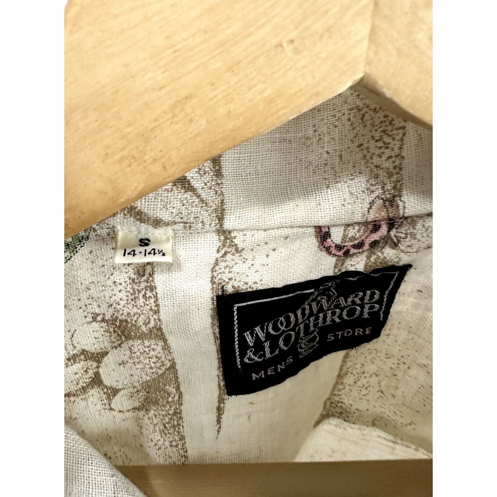 Vintage VTG 70s Soodward & Lothrop Men's Desert Flower AOP Button-Up Shirt S Beige Short Sleeve? Size US S / EU 44-46 / 1 - 3 Thumbnail