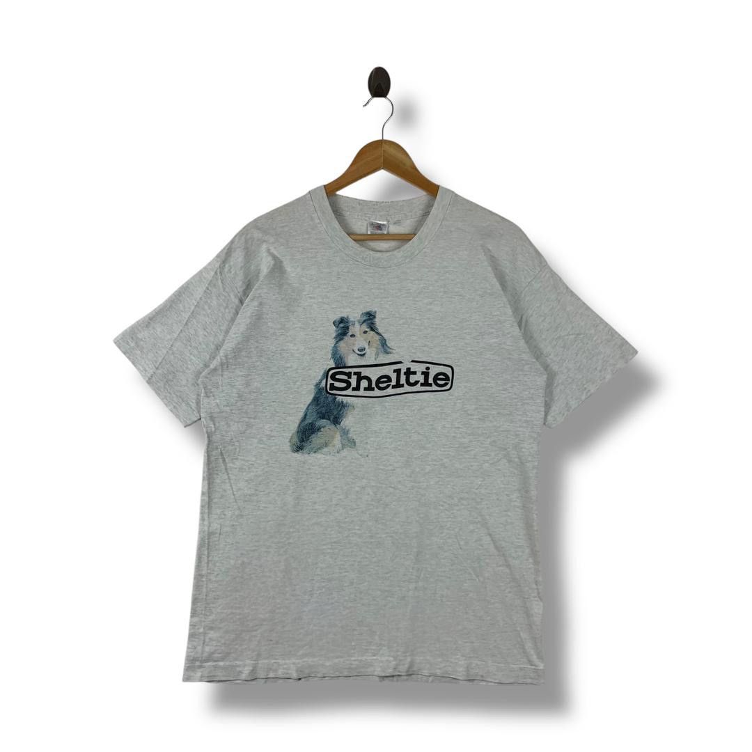 Fruit Of The Loom Vintage SHELTIE Dog art printed tee Size US L / EU 52-54 / 3 - 1 Thumbnail