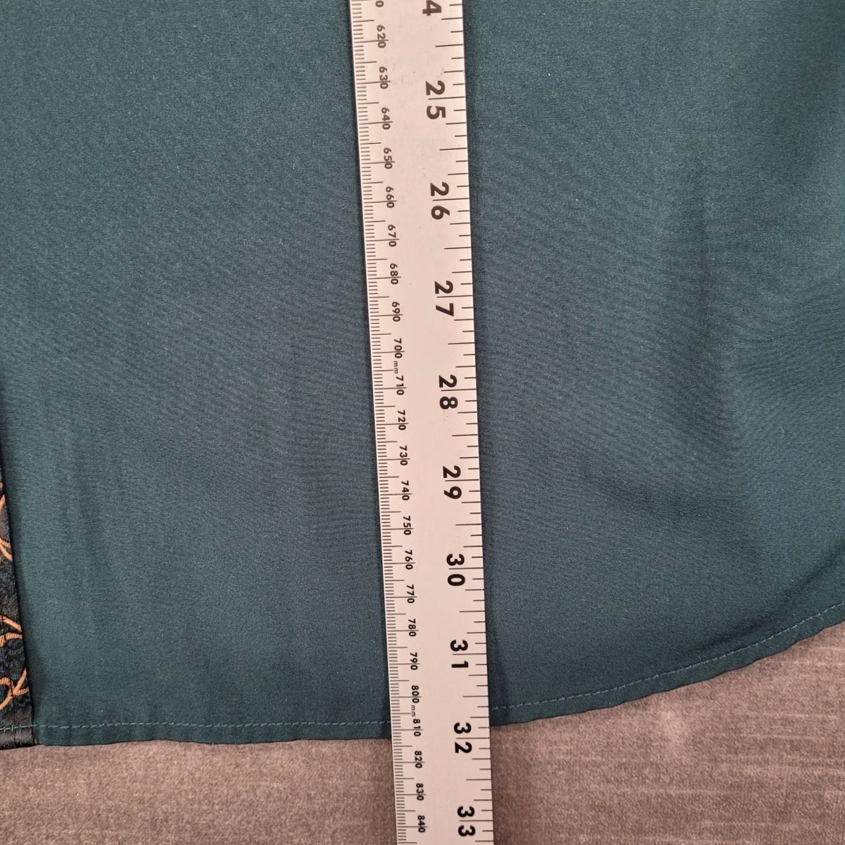 Vintage Barry Wang Mens Dress Shirt Long Sleeve Button Up Flip Cuff Paisley Trim 3XL Green Size 48R - 5 Thumbnail