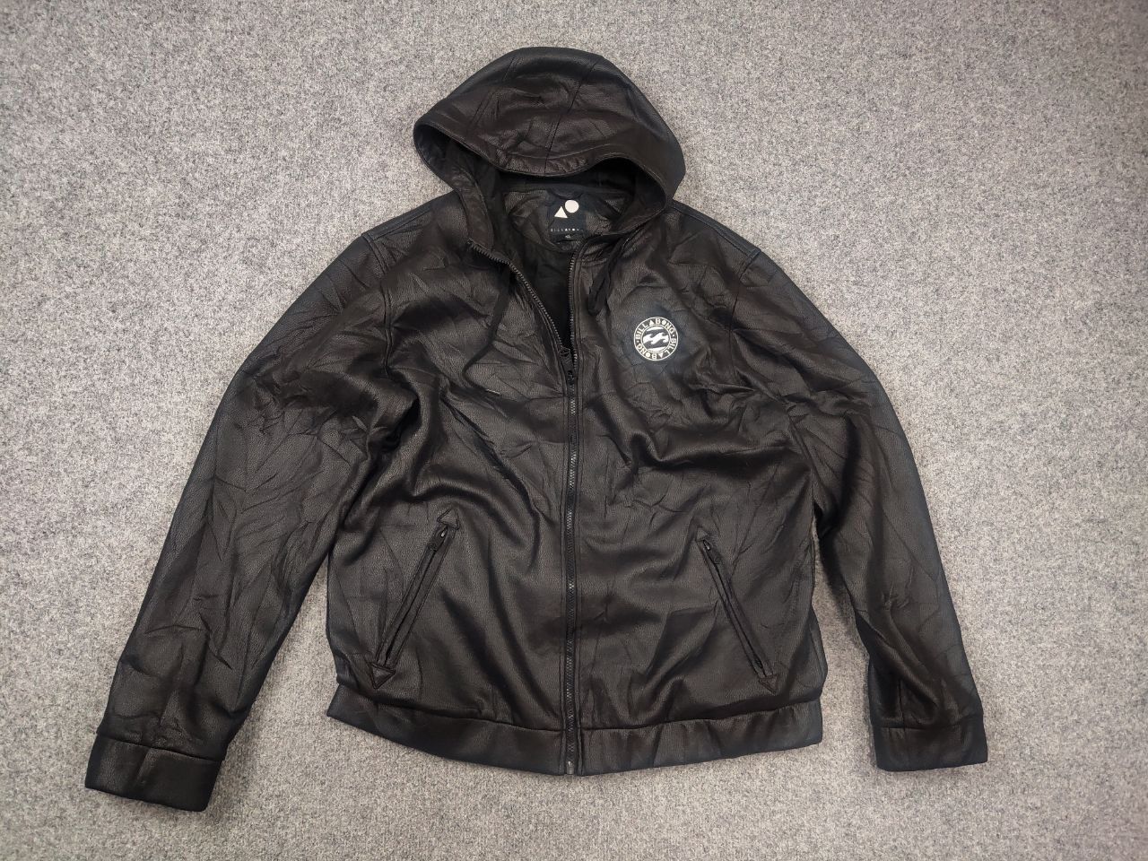Billabong Billabong Faux Leather Black Bomber Hooded Jacket Vintage Size US XL / EU 56 / 4 - 8 Thumbnail