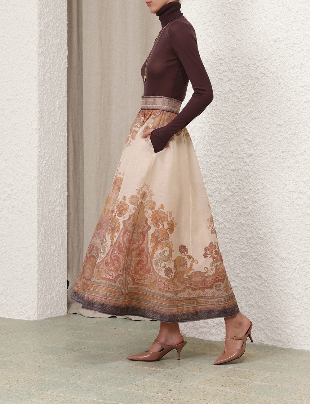 Zimmermann oc11z0925 Illustration Midi Skirt in Multicolor Size 30" / US 8 / IT 44 - 8 Thumbnail