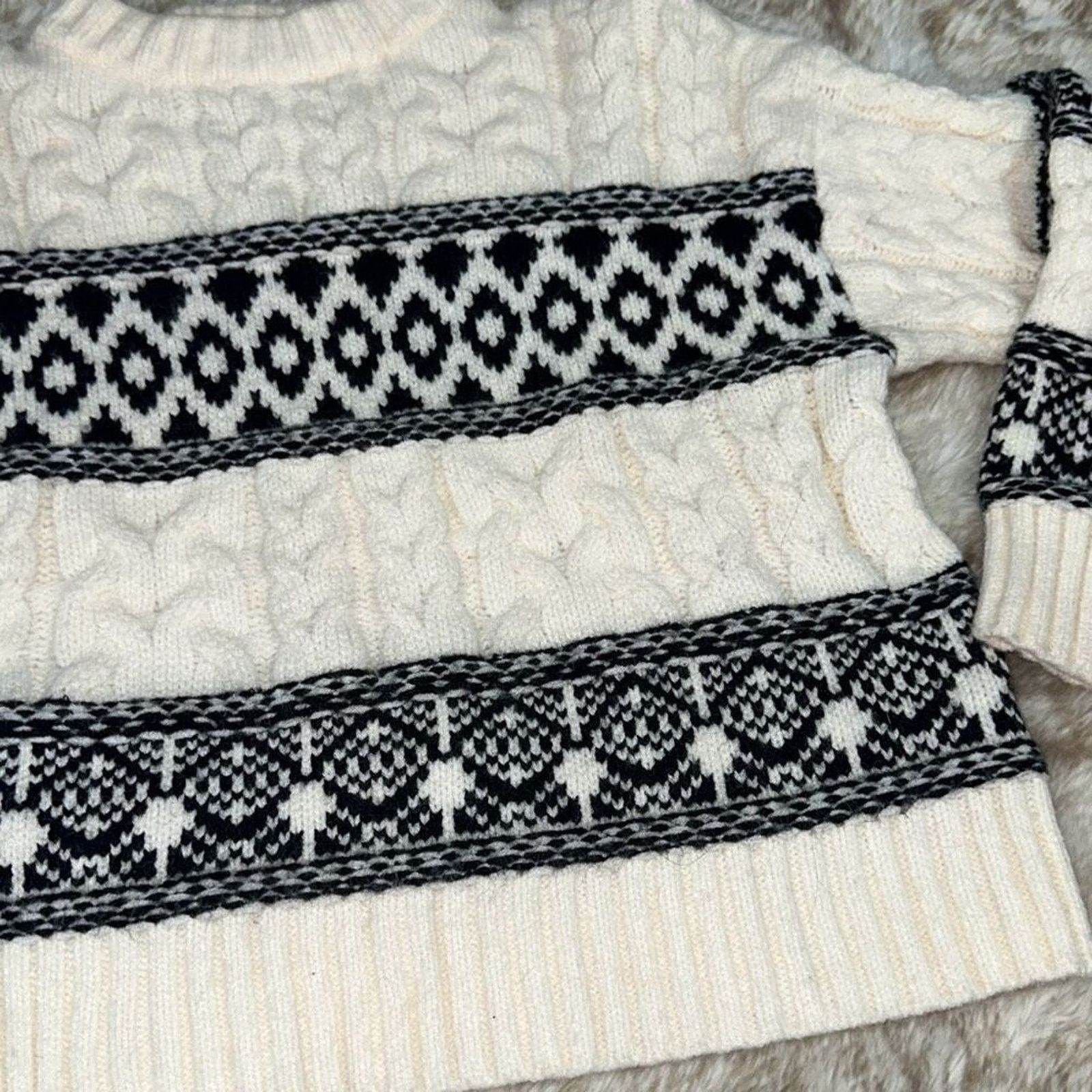 Other Lea and Viola winter knit crewneck cable knit sweater | Sz M Size M / US 6-8 / IT 42-44 - 3 Thumbnail