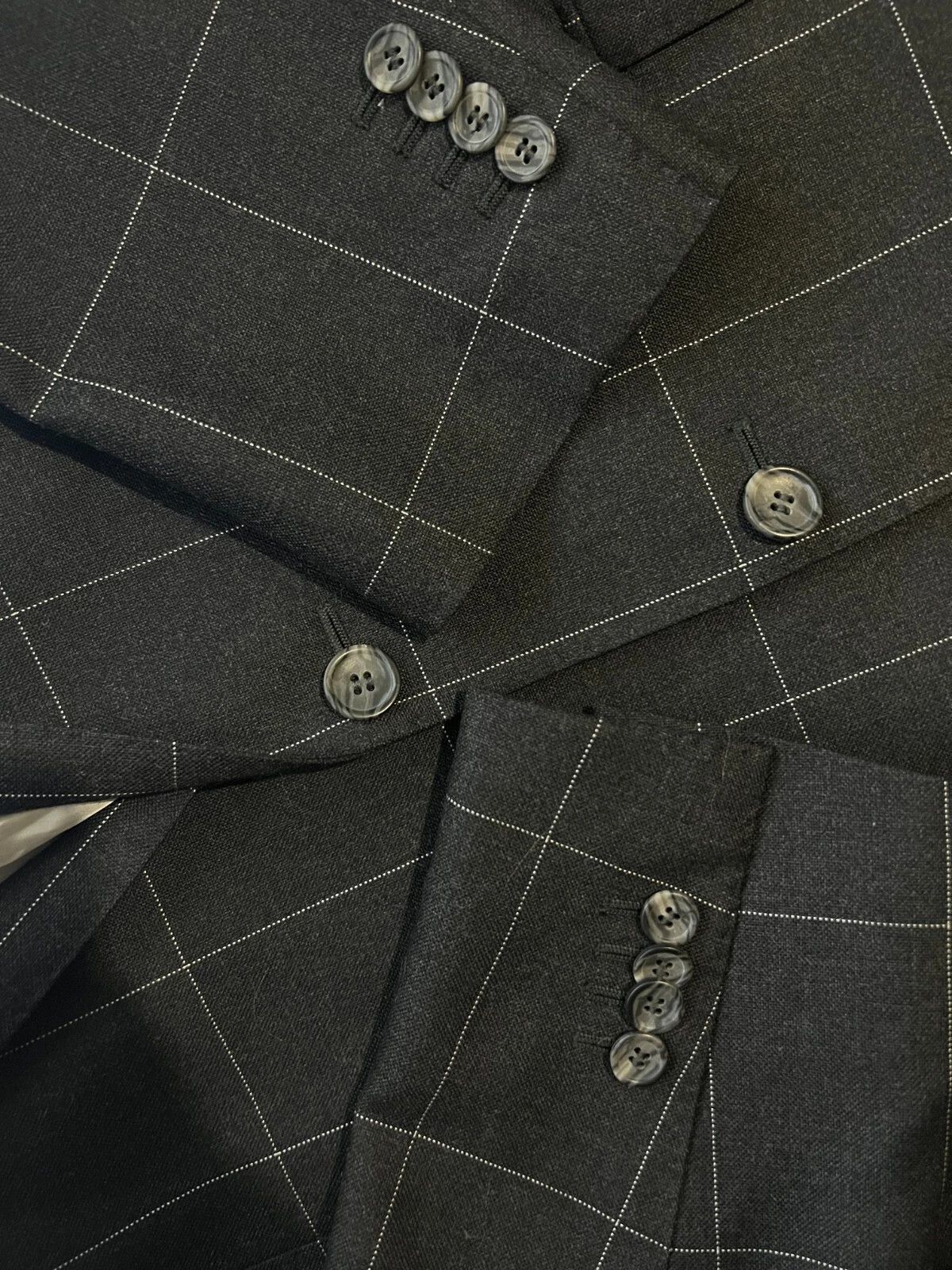 Suitsupply Suitsupply Black Windowpane Check Lazio Suit Jacket Blazer Size 42L - 7 Thumbnail