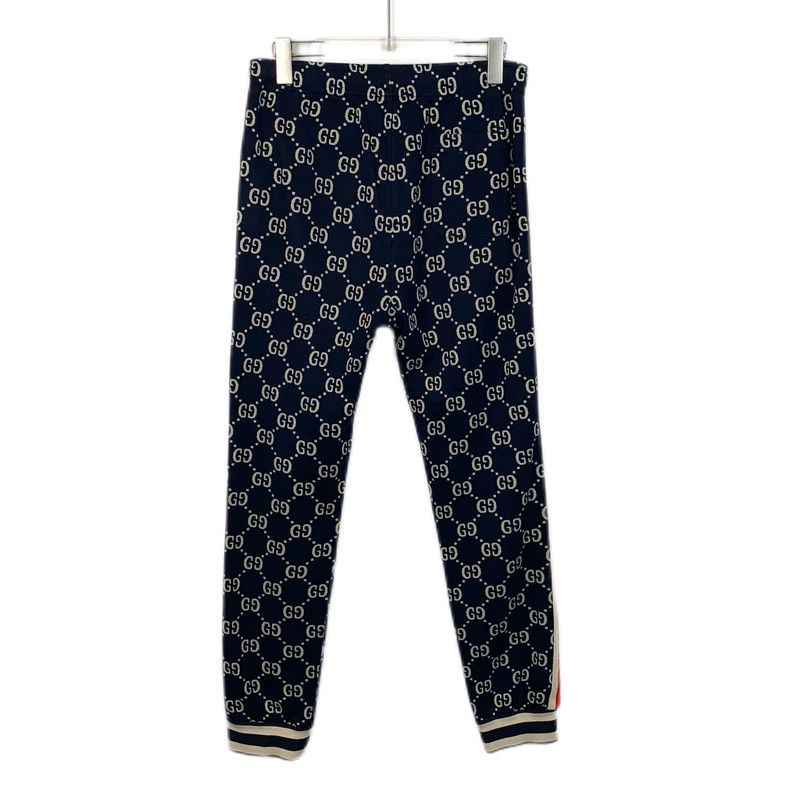 Gucci Gucci Size M Dark blue logo jiccard full-print side stripe Size US 30 / EU 46 - 2 Thumbnail