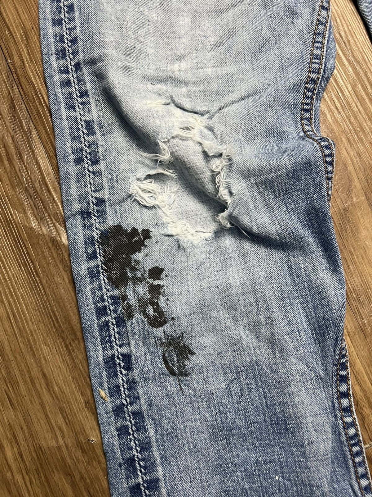Johnbull Vtg Johnbull Japan Distressed Denim Jeans Paint Splatter(45) Size US 28 / EU 44 - 5 Thumbnail
