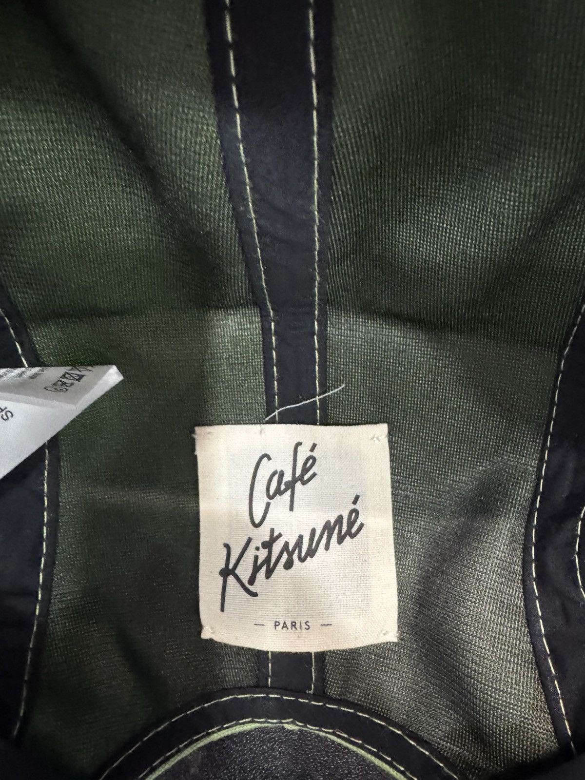 Maison Kitsune Maison Kitsuné Cafe Paris 5-Panel Baseball Cap Matcha BNWT Size ONE SIZE - 8 Thumbnail