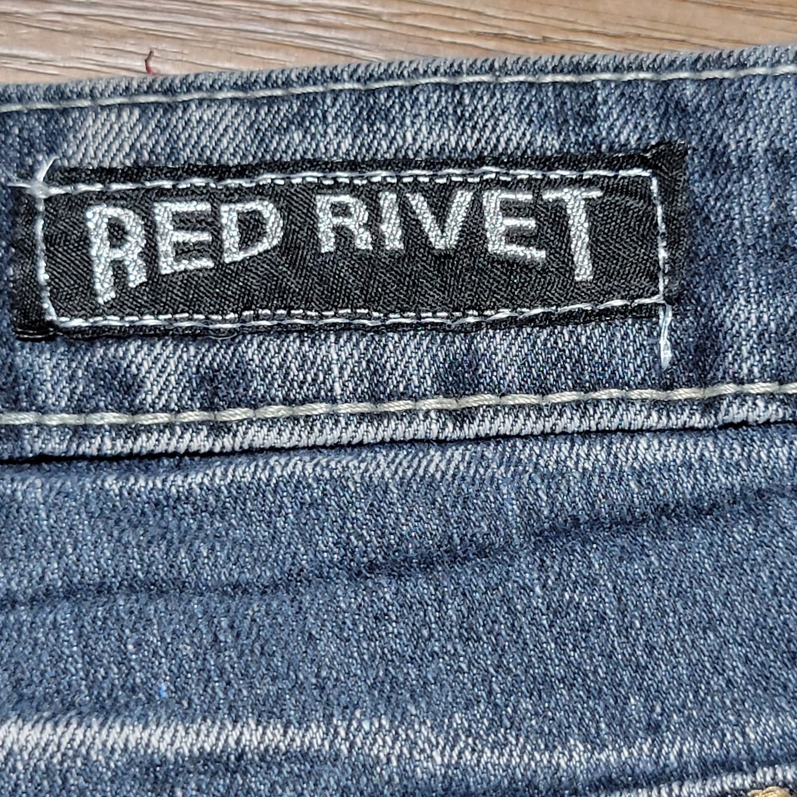 Other Red Rivet Boot Cut Dark Wash Denim Jeans - Size Junior 11 Size 33" - 5 Thumbnail