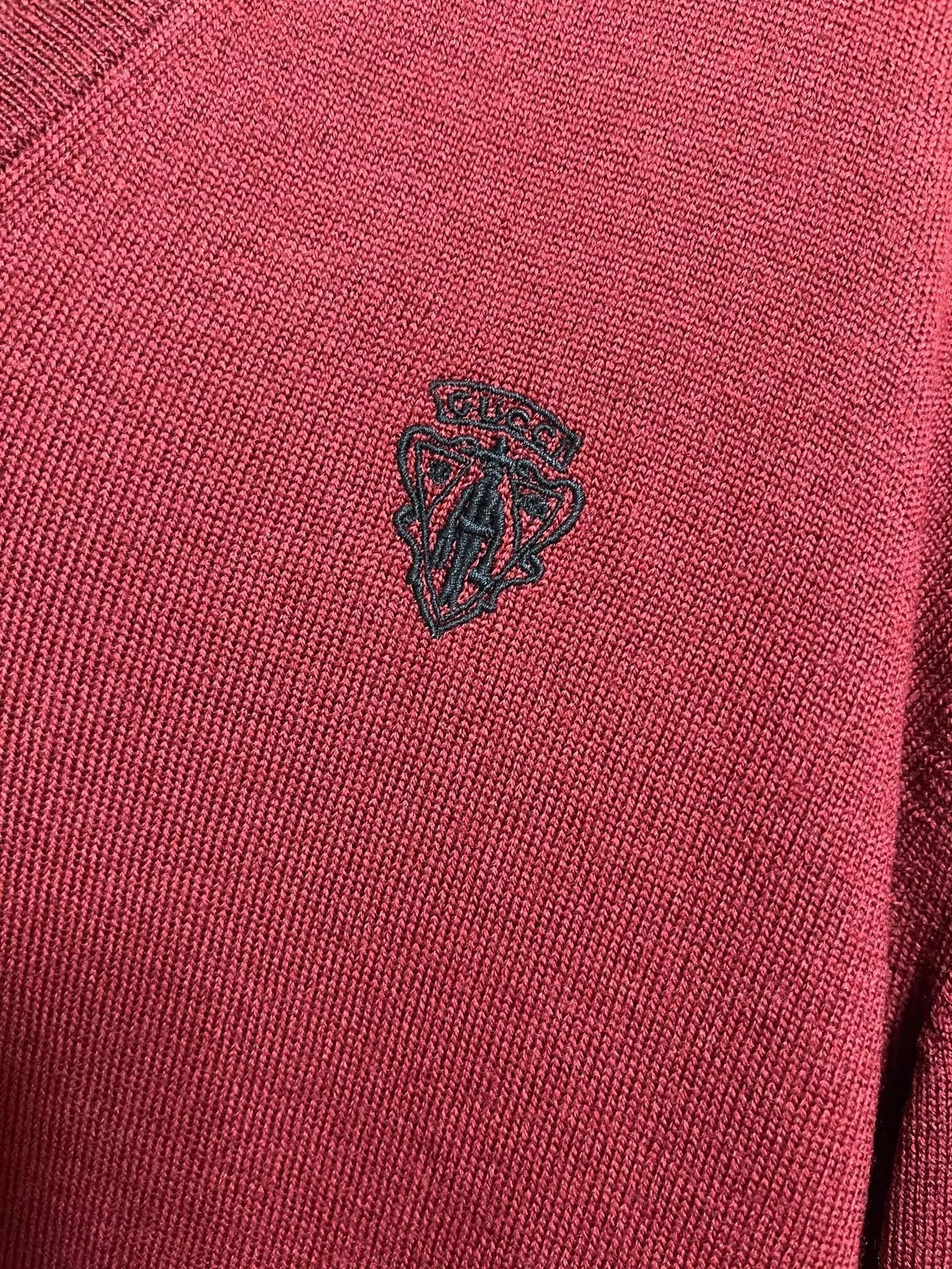 Gucci Red V-Neck Long Sleeve Knit Sweater Size US XXS / EU 40 - 4 Thumbnail