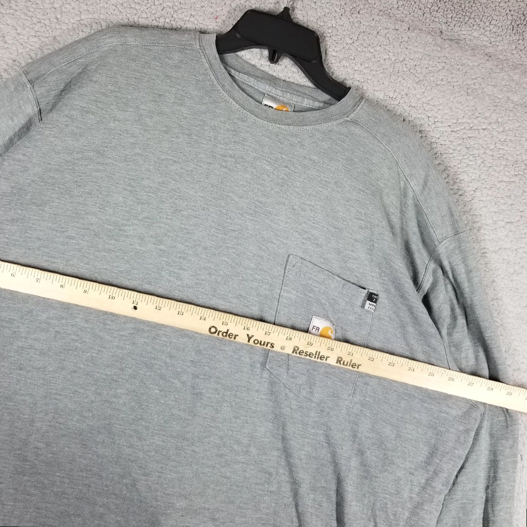 Carhartt Carhartt FR Shirt Mens 3XL Long Sleeve Heather Gray Flame Resistant CAT 2 NFPA 2112 297-31 Jersey Crew Neck Size US XXL / EU 58 / 5 - 6 Thumbnail