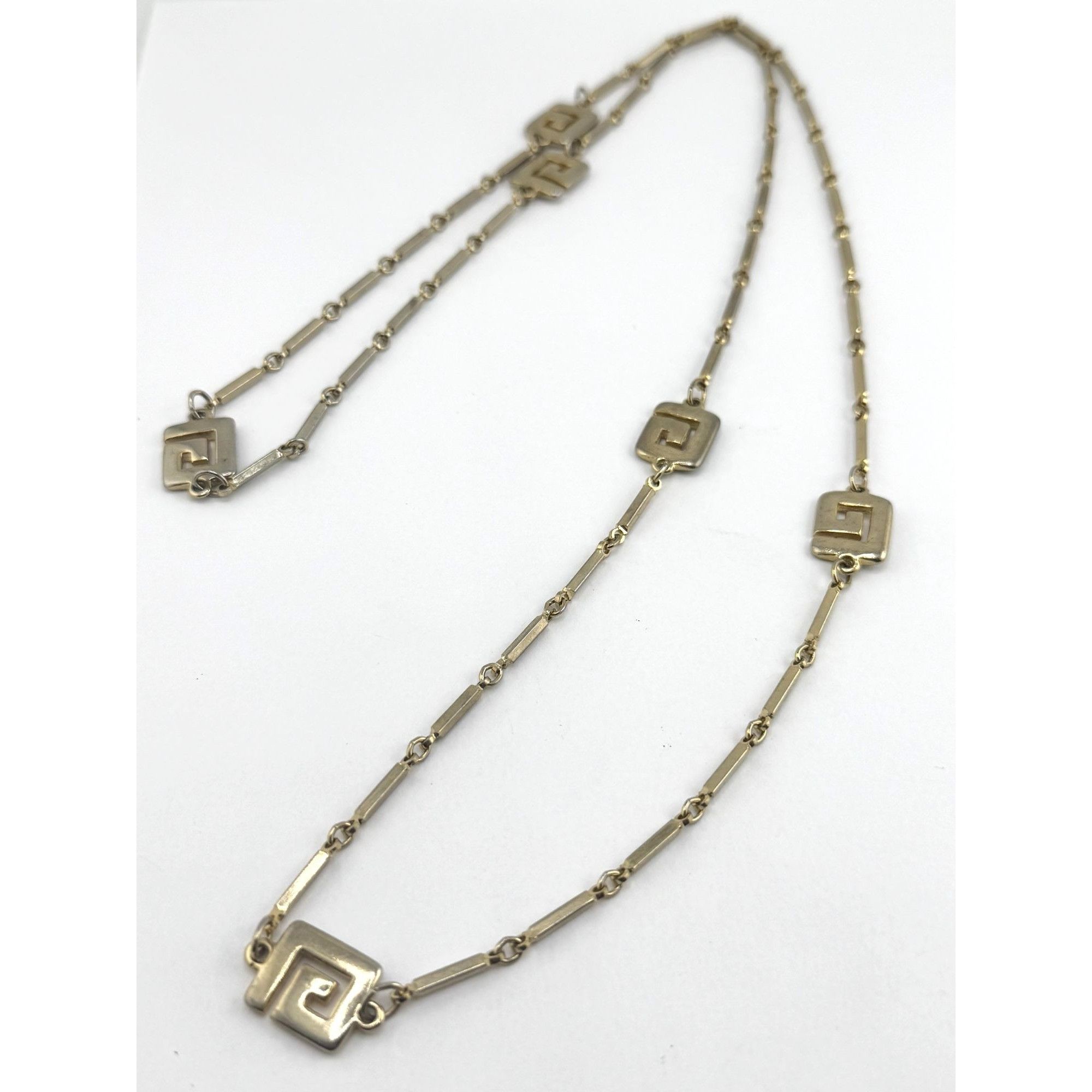 Vintage Vintage gold tone Greek key logo chain necklace Size ONE SIZE - 1 Thumbnail