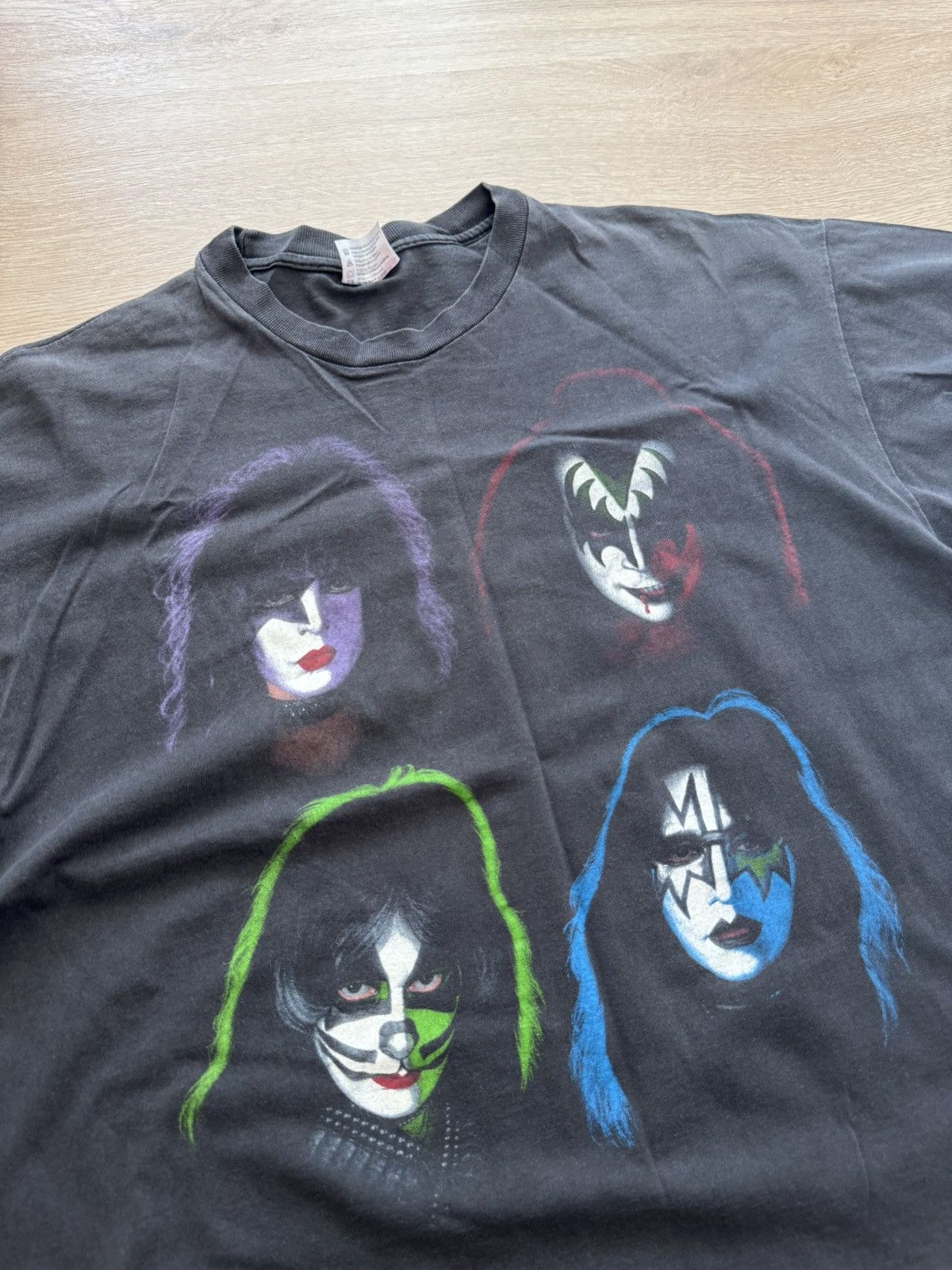 Hanes Vintage 90’s KISS Band Faded Sunfaded Single Stitch T-Shirt Size US L / EU 52-54 / 3 - 2 Thumbnail