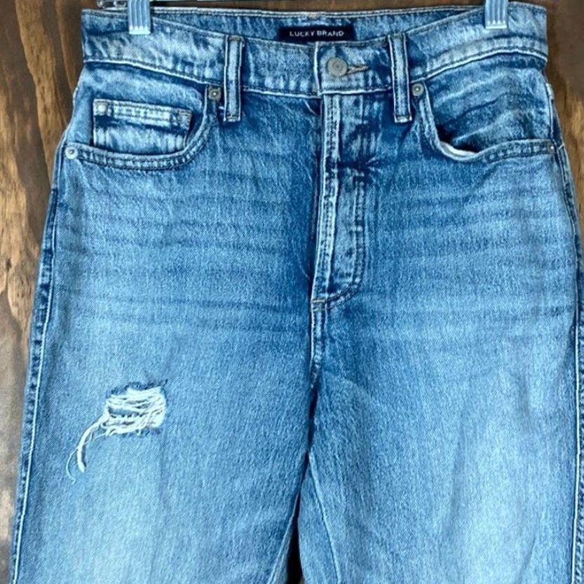 Lucky Brand Lucky Brand Womens Jeans Denim Distressed Drew Mom High Rise Stretch 4 Jeans Womens Size 27" / US 4 / IT 40 - 2 Thumbnail