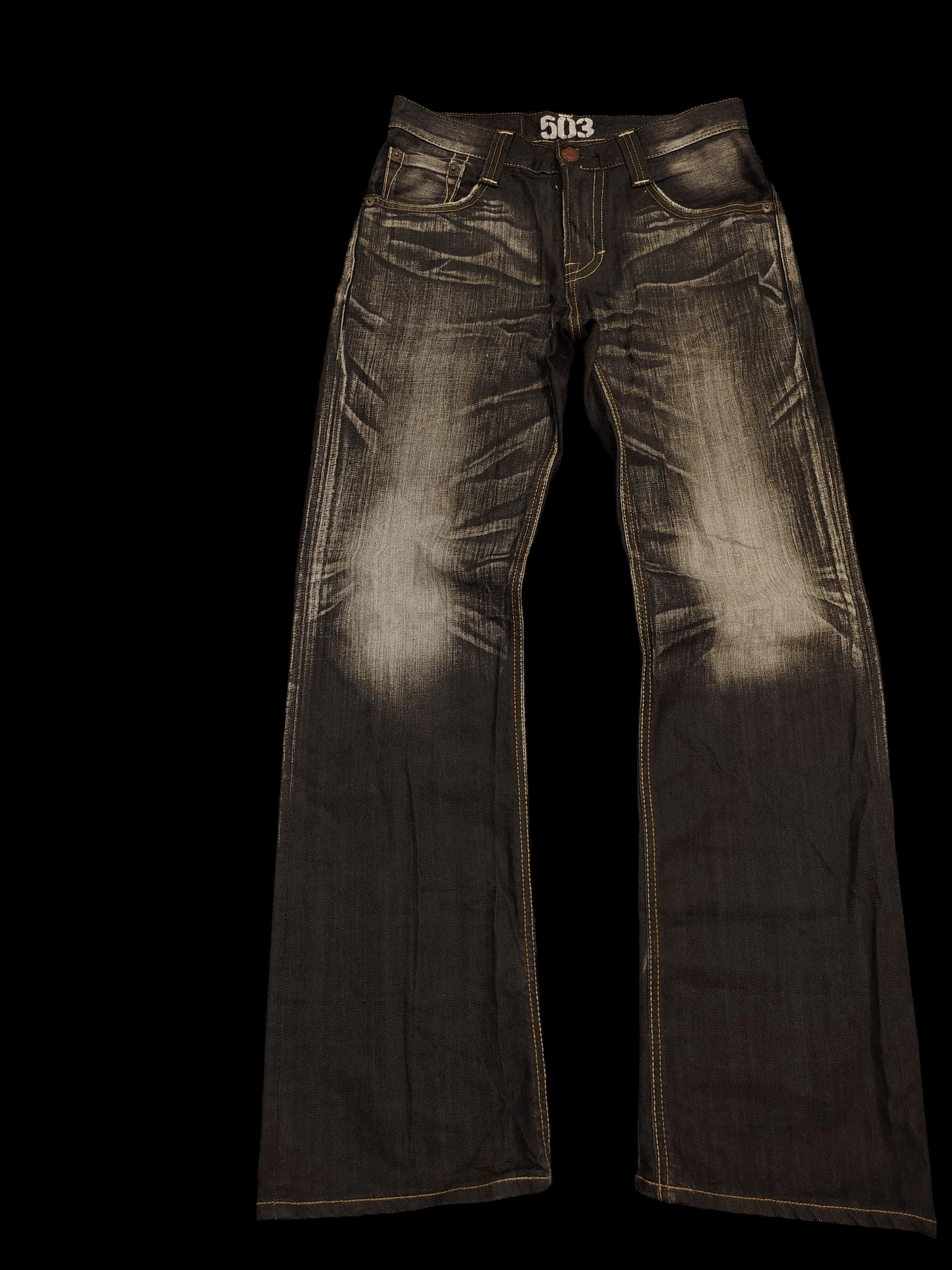 Edwin Japanese Edwin 503 Blue Trip Black Flared Jeans Size US 30 / EU 46 - 3 Thumbnail
