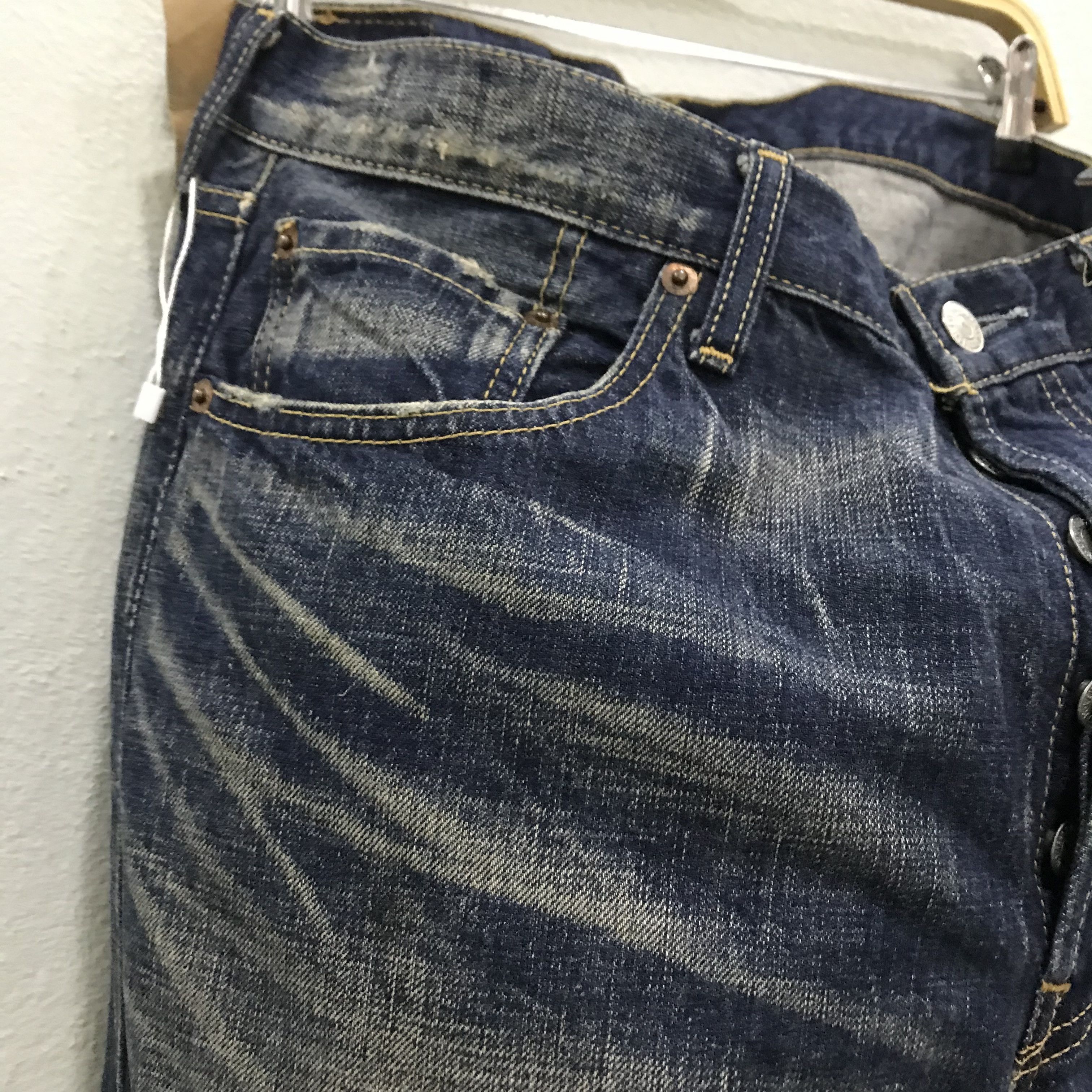 Levi's Vintage 90s Levi's 501 Distressed Faded Blue Stone Washed Size US 34 / EU 50 - 7 Thumbnail