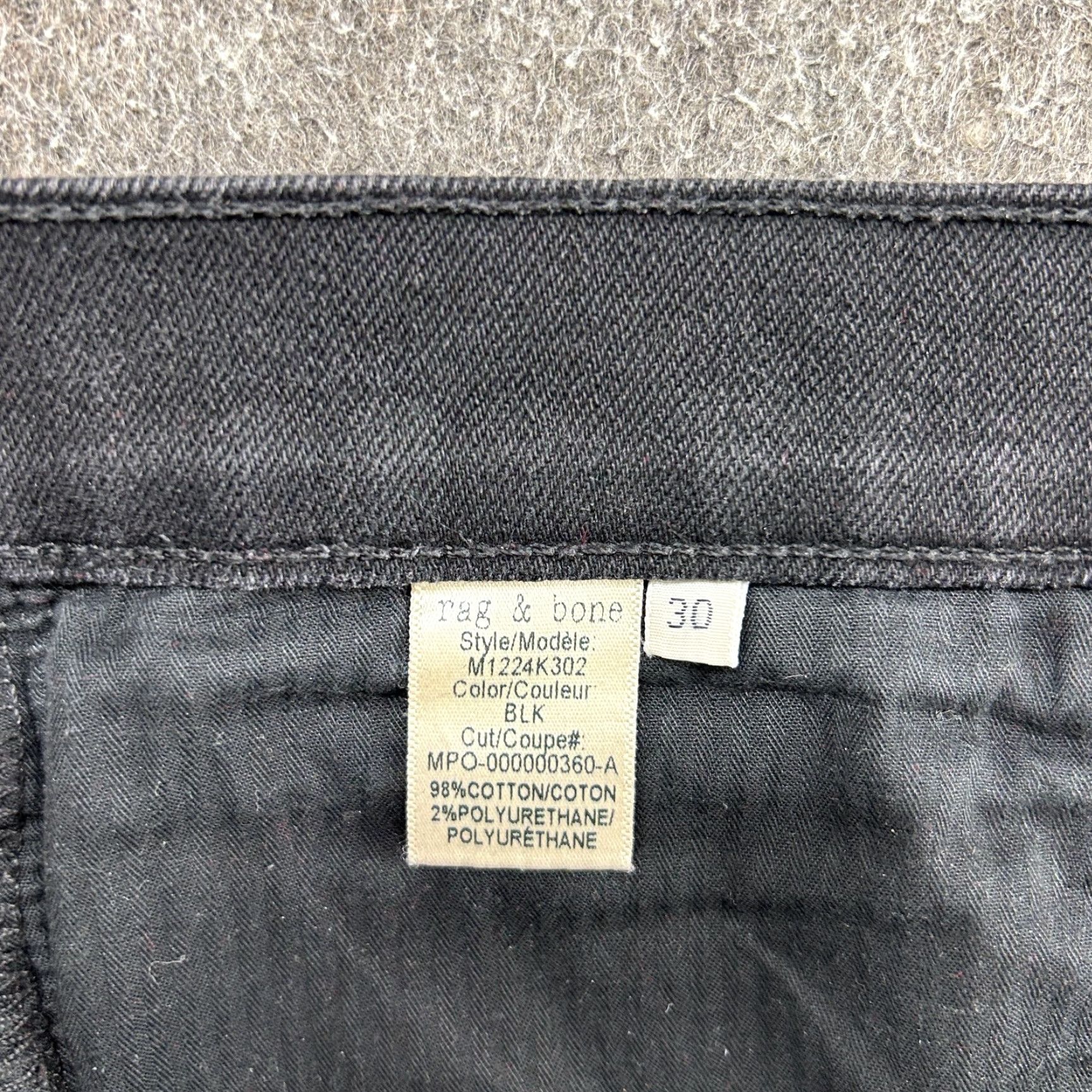 Rag & Bone Rag & Bone Jeans Slim Denim Black 30x34 Mens Regular Inseam 34 Ankle Slim Fit Dark Wash Cotton Blend Stretch Size US 30 / EU 46 - 4 Thumbnail