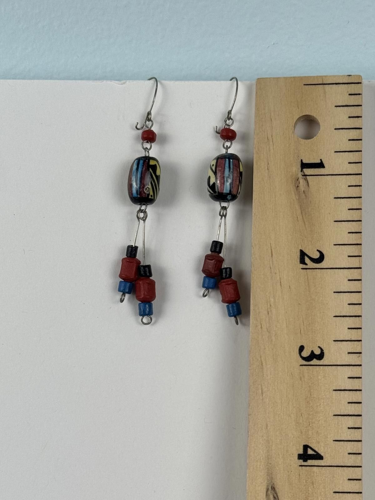 Handmade Handmade Multi-Colored Bead Dangle Earrings Size ONE SIZE - 5 Thumbnail