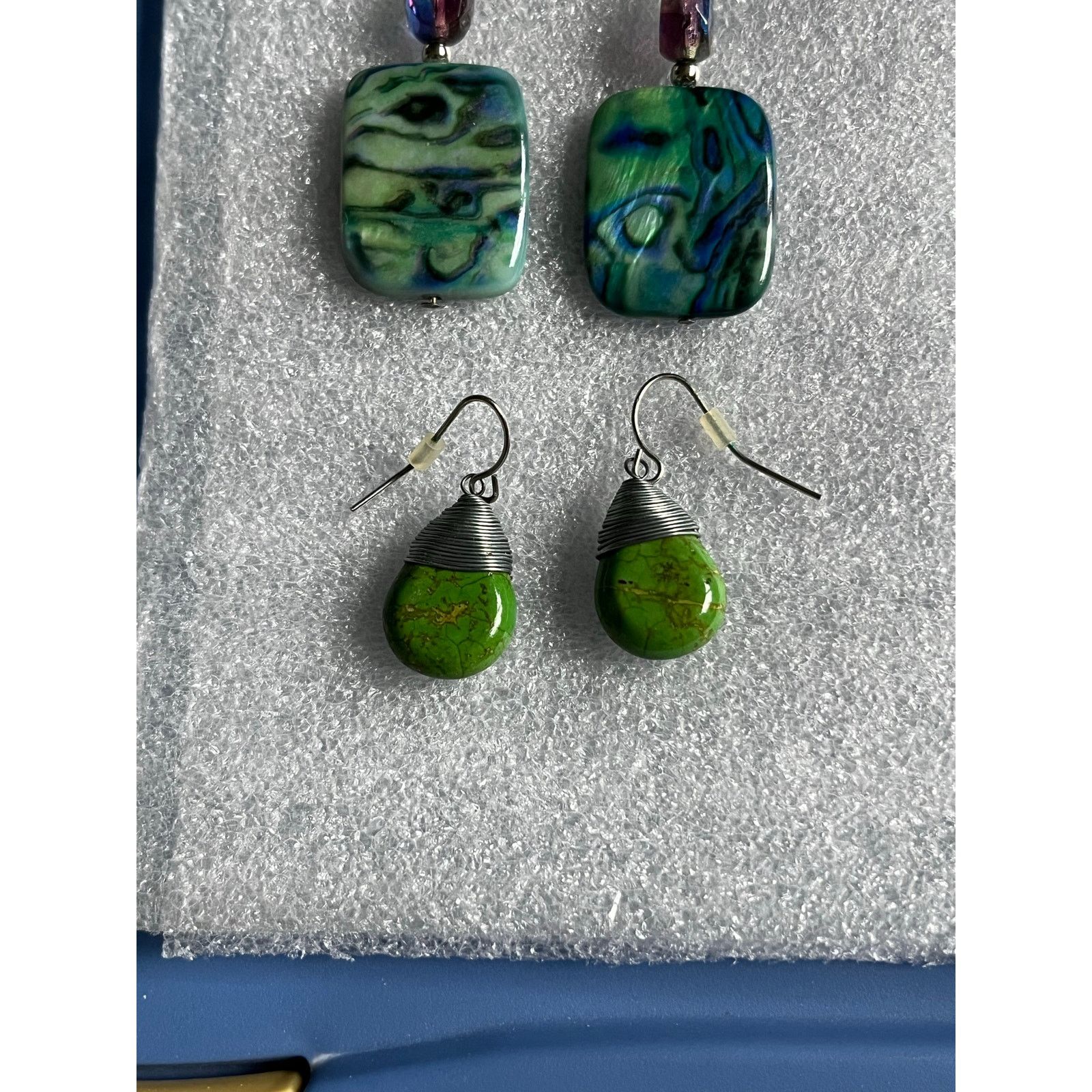 Other Set of 2 Fun, Teal and Green Dangle Earrings Size ONE SIZE - 2 Thumbnail