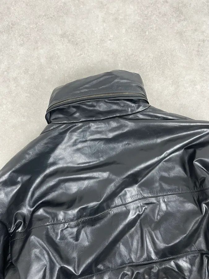Armani 1990s Armani Black Leather Puffer Jacket Size US L / EU 52-54 / 3 - 7 Thumbnail