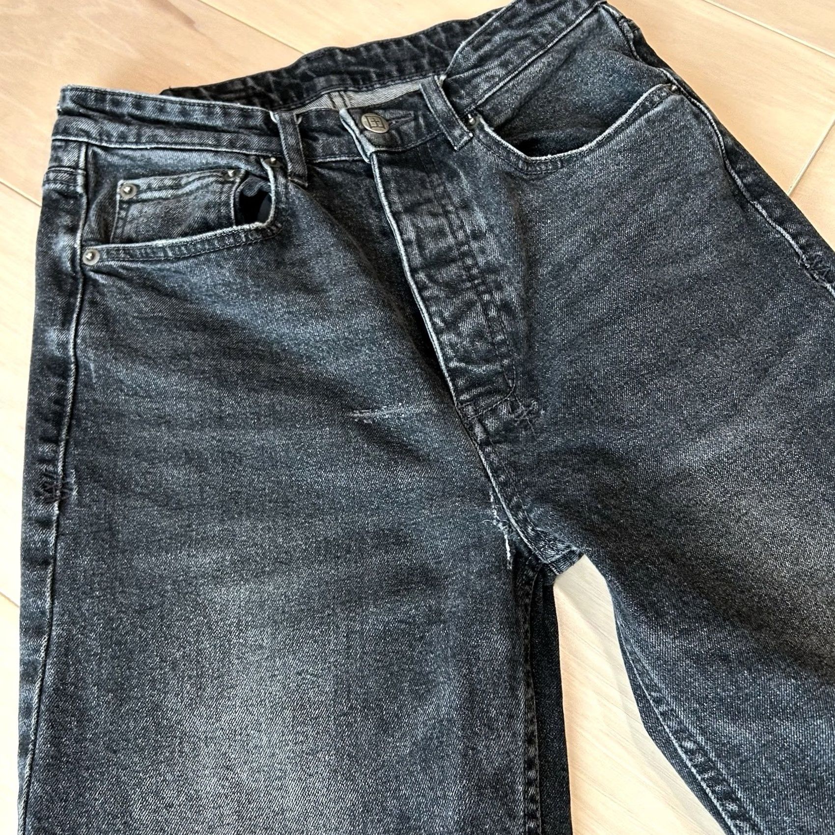 Ksubi VINTAGE? No — Ksubi Black Denim Jeans Straight Leg Woman 27x29 High Rise Urban Fashion 5-Pocket Style Womens Jeans Size 27" / US 4 / IT 40 - 2 Thumbnail