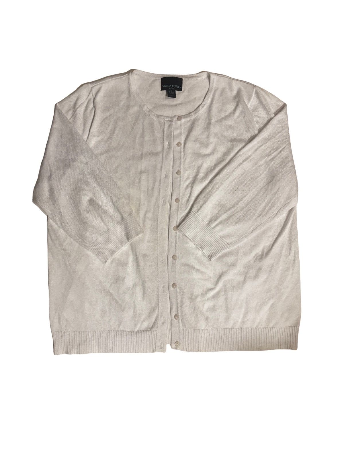 Cynthia Rowley Women’s white Cardigan.wt1997 Size XXL / US 16-18 / IT 52-54 - 10 Thumbnail