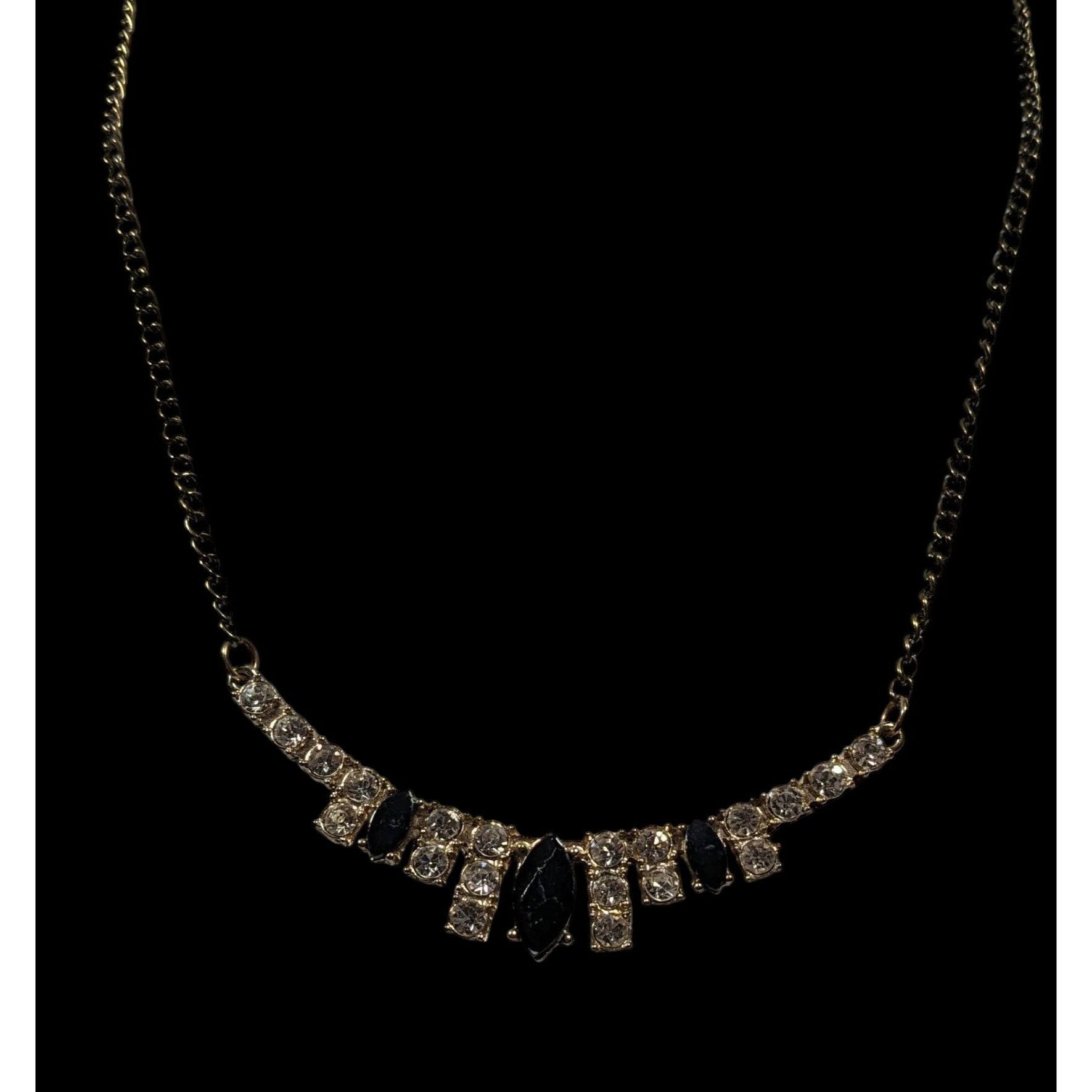 Other Vintage Glam Rhinestone Statement Formal Necklace Size ONE SIZE - 2 Thumbnail