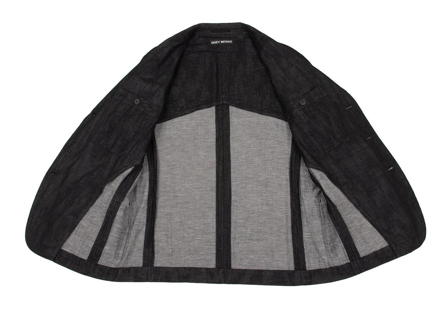 Issey Miyake Cotton Linen Glossy Tailored Jacket in Black Size 4 Size US XL / EU 56 / 4 - 13 Thumbnail