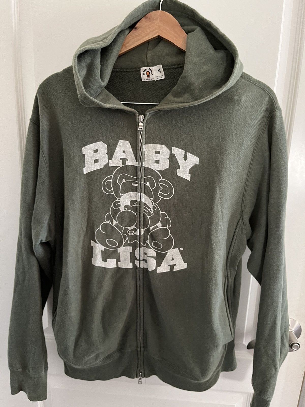 image of Bape Baby Lisa Hoodie in Olive, Men's (Size Medium)