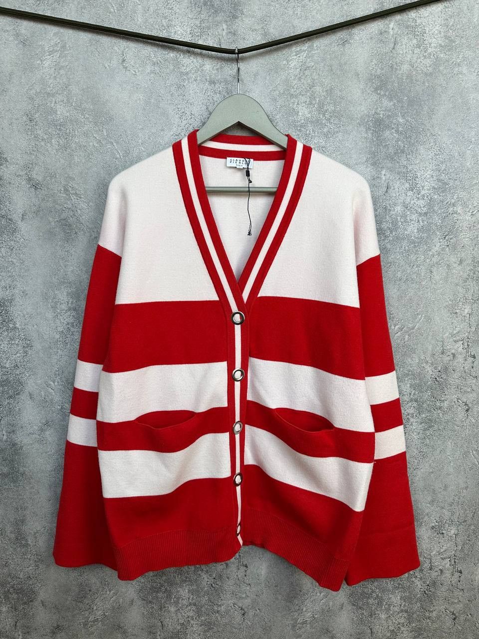 Other Claudie Pierlot Striped Knit Cardigan Sweater Button-Up Size M / US 6-8 / IT 42-44 - 2 Thumbnail