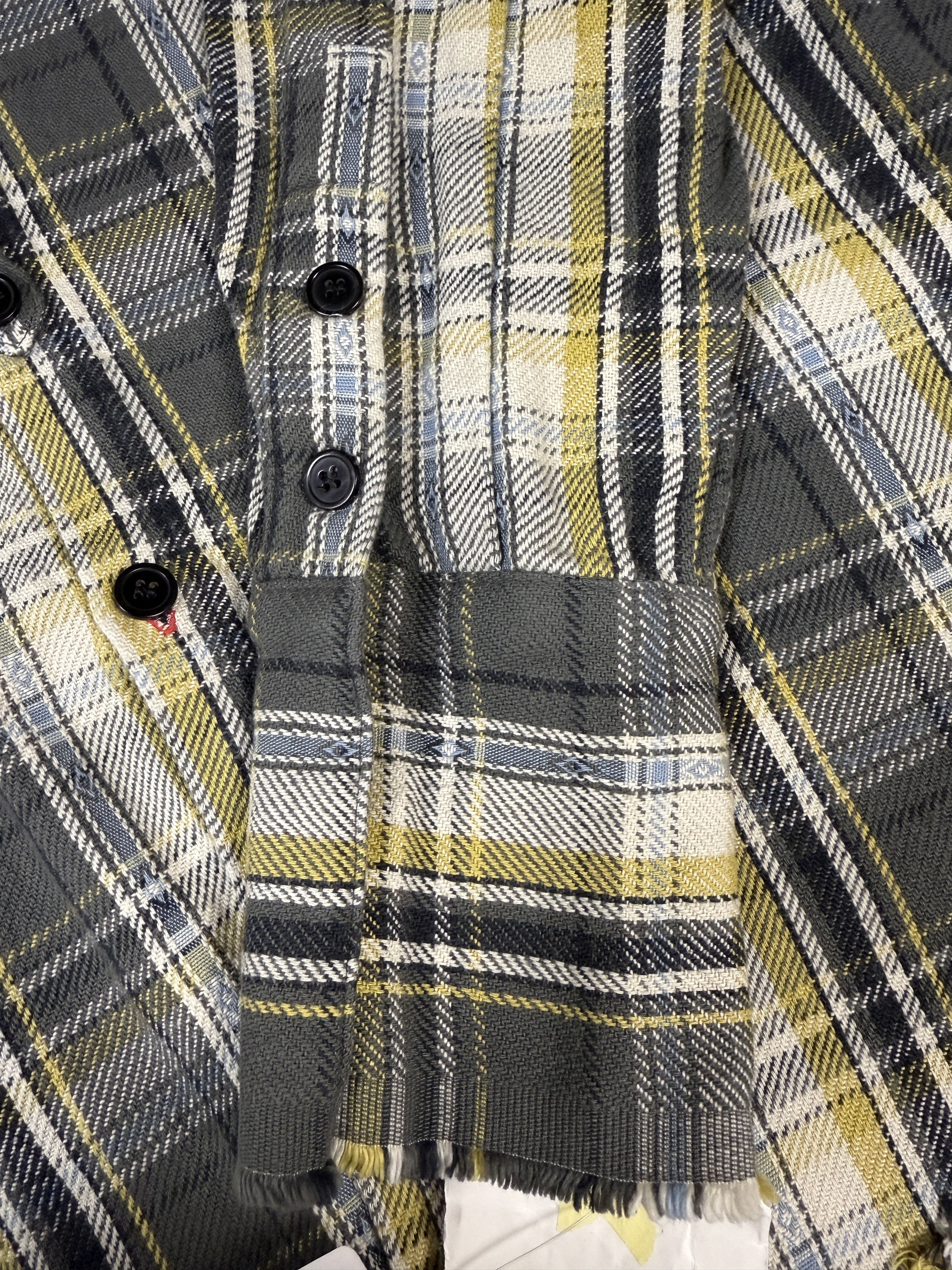 Greg Lauren $850 Greg Lauren Charcoal Plaid Studio Shirt Size US XL / EU 56 / 4 - 11 Thumbnail