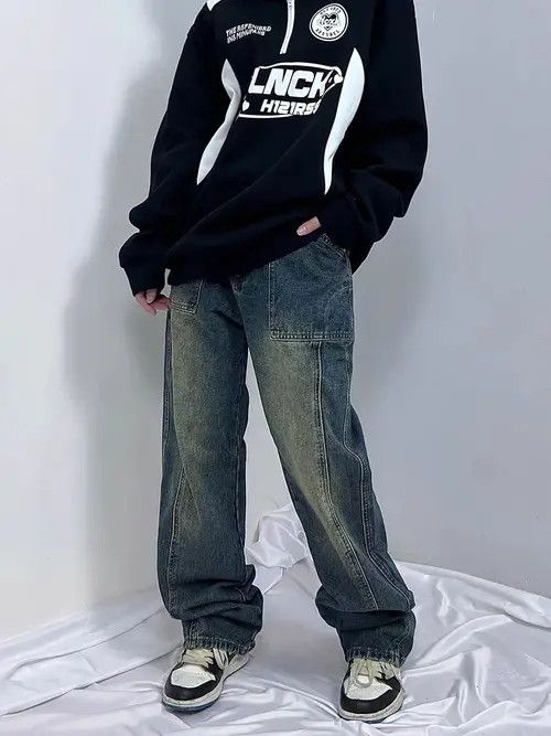 VIBE Vintage Y2K washed street hip hop baggy jeans Size US 30 / EU 46 - 2 Thumbnail