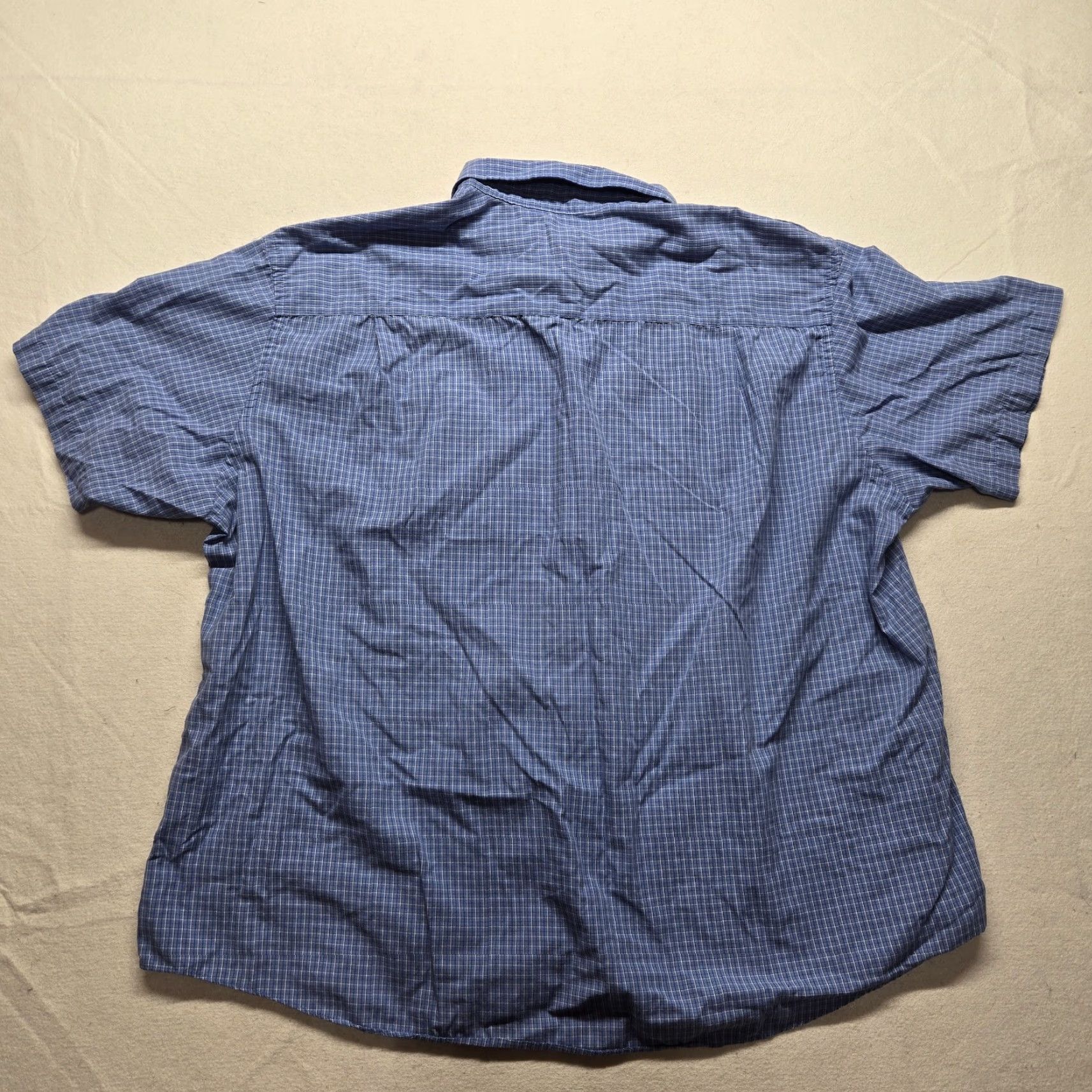 Van Heusen Van Heusen Shirt Blue 4XL Mens Button-Down Plaid Casual Dress Shirt Adult Big & Tall Cotton Size 48R - 7 Thumbnail