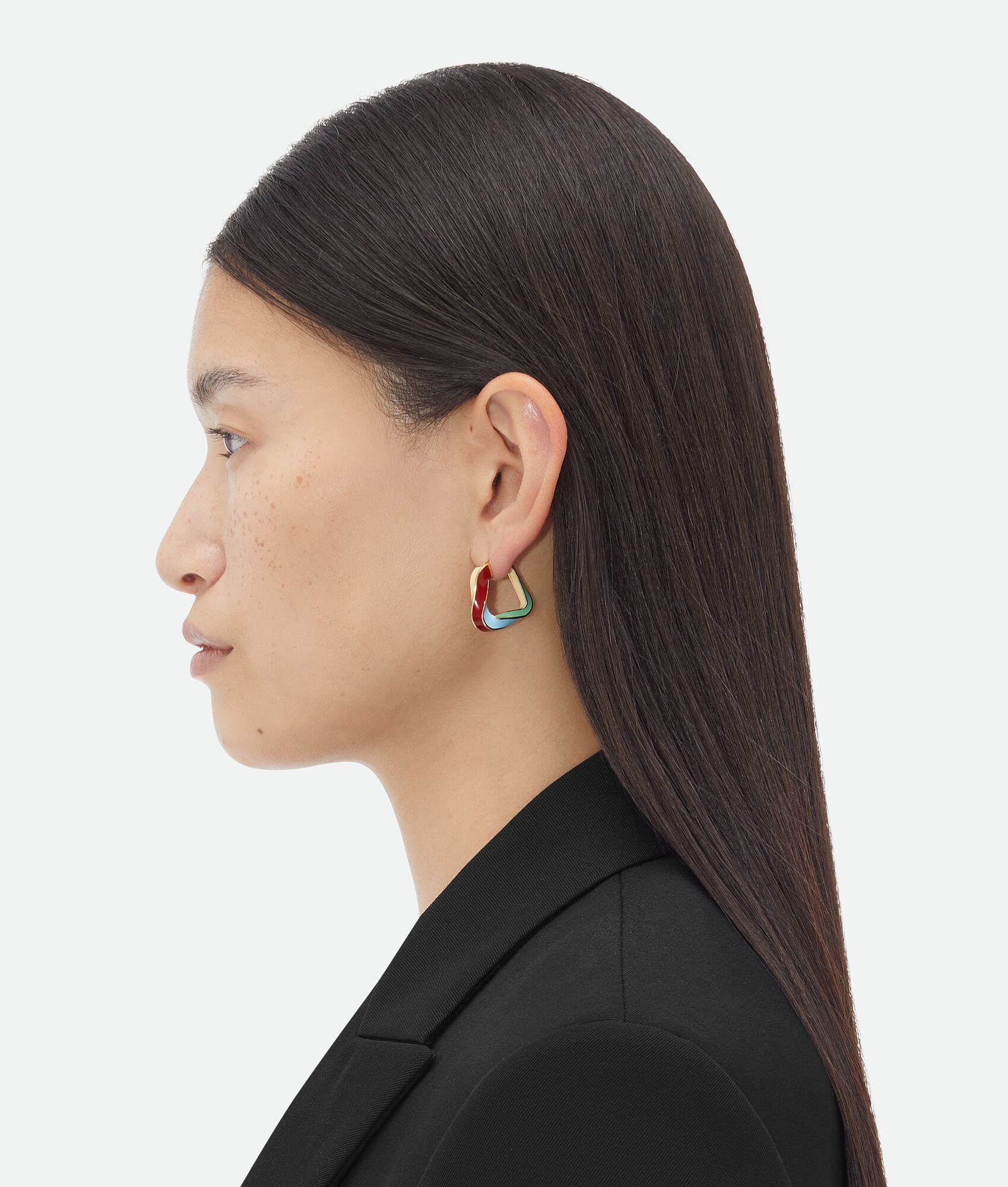 Bottega Veneta o1n1vont0425 Size: OS / Fold Triangle Hoop Earrings Size ONE SIZE - 4 Thumbnail