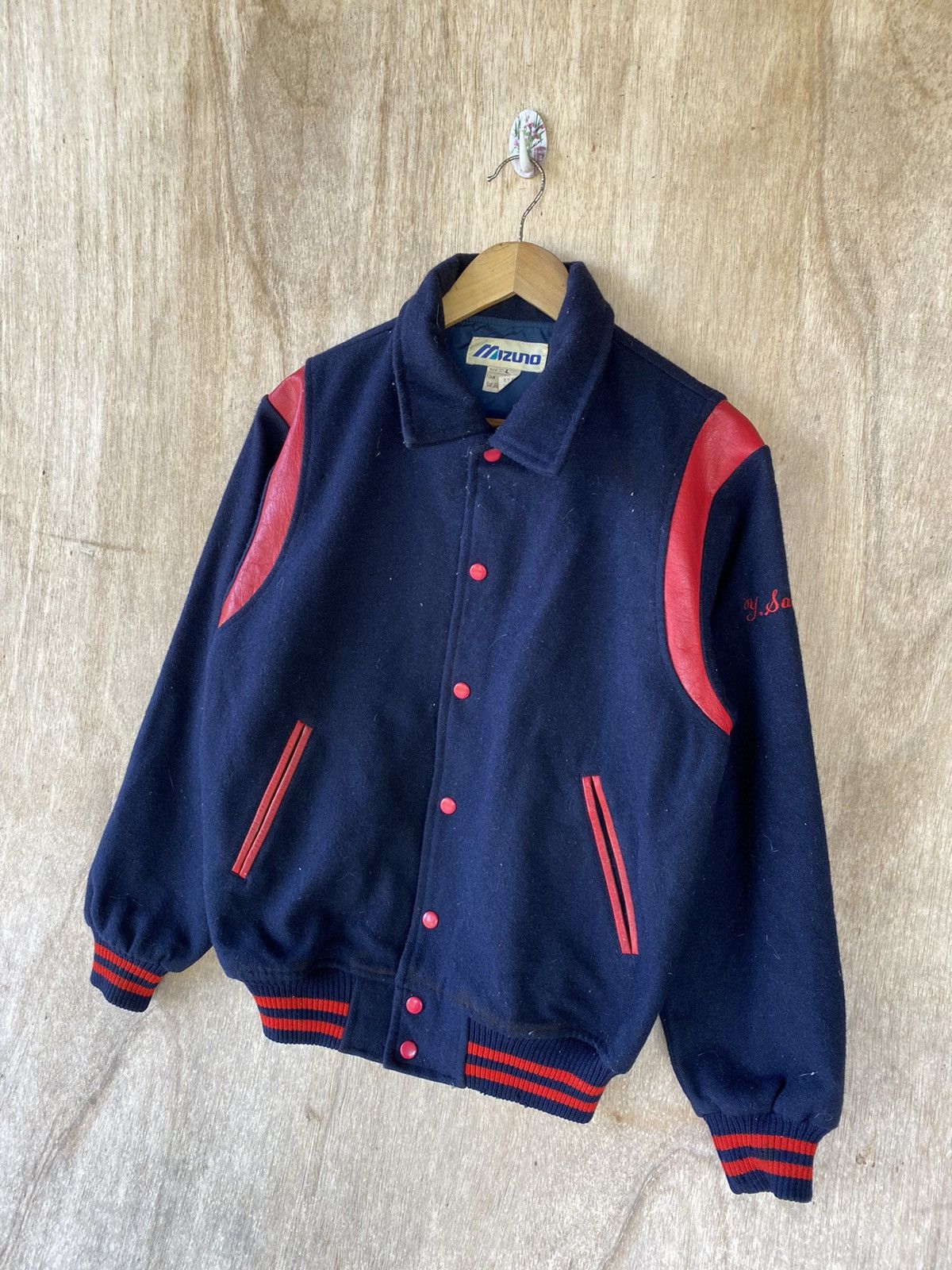 Mizuno × Vintage 👘SALE👘VINTAGE MIZUNO WOOL VARSITY JACKET Size US L / EU 52-54 / 3 - 5 Thumbnail