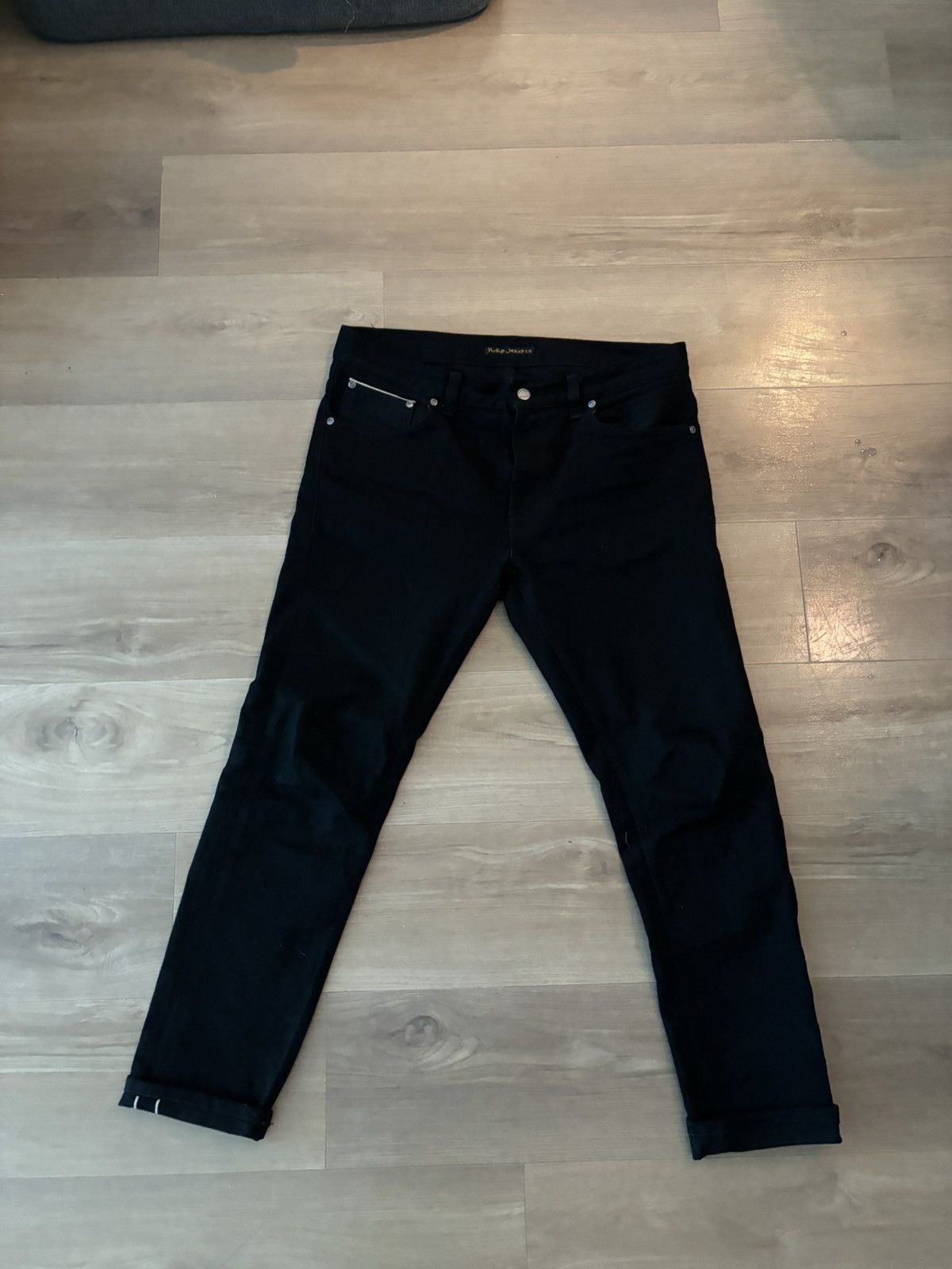 Nudie Jeans Nudie Lean Dead Black Selvage Size US 32 / EU 48 - 1 Thumbnail