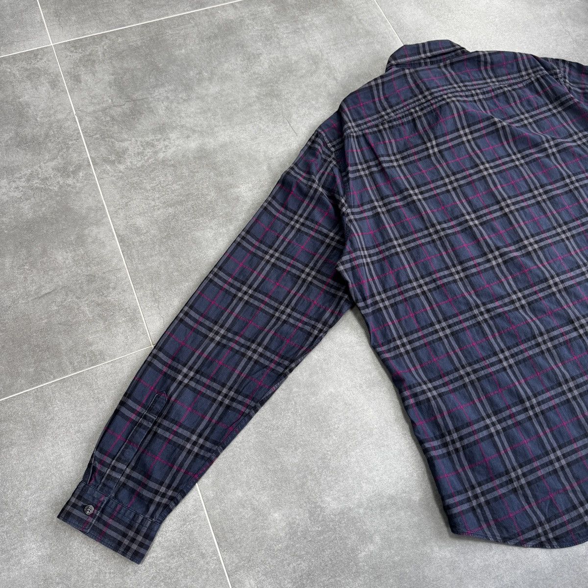Burberry Burberry Brit Nova Check Blue Button Shirt Long Sleeve Size US XL / EU 56 / 4 - 18 Thumbnail