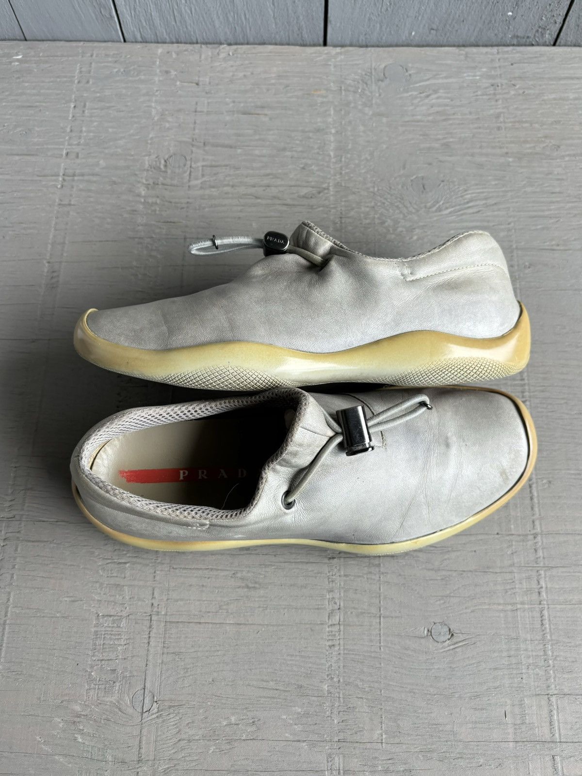 Prada × Vintage 2000s Prada Linea Rossa Slip On Sneakers Womens Y2K Mules Size US 7 / IT 37 - 2 Thumbnail