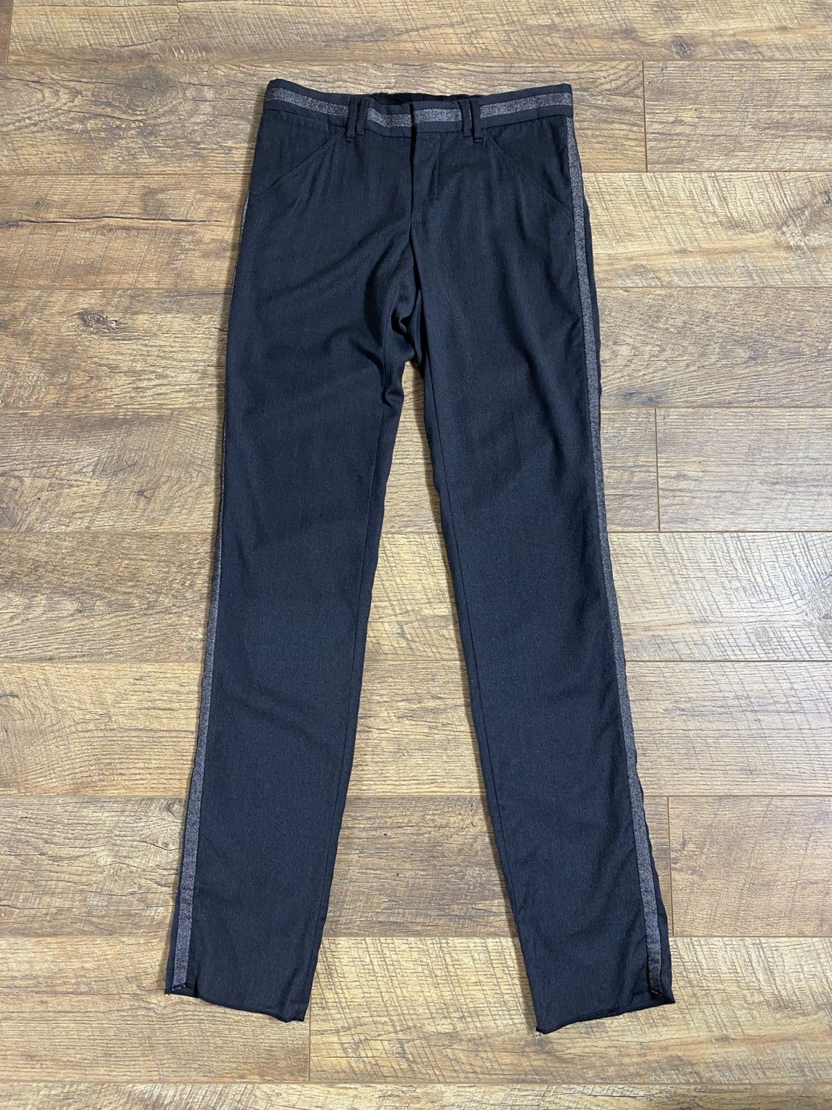 Dolce & Gabbana D&G Dolce & Gabbana Wool Herringbone Trim Trousers IT 46 Size US 30 / EU 46 - 1 Thumbnail
