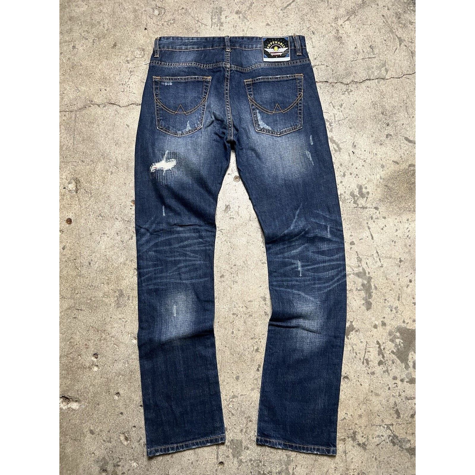 Japanese Brand Superably Men’s Logo Japanese Denim Size 34x34 Distressed Size US 34 / EU 50 - 6 Thumbnail