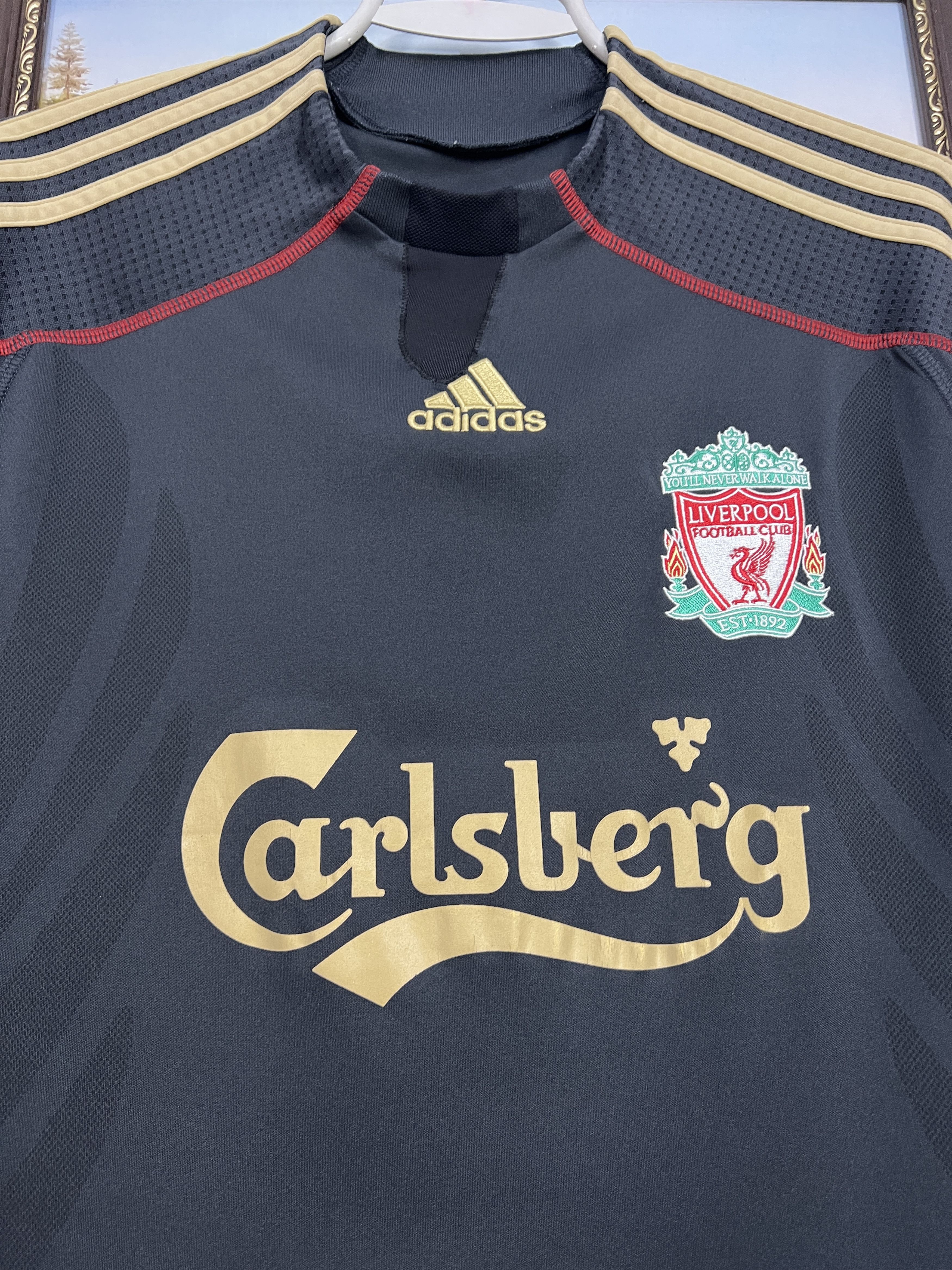 Adidas Liverpool Away football shirt 2009 Soccer #2 Johnson Adidas Size US M / EU 48-50 / 2 - 6 Thumbnail